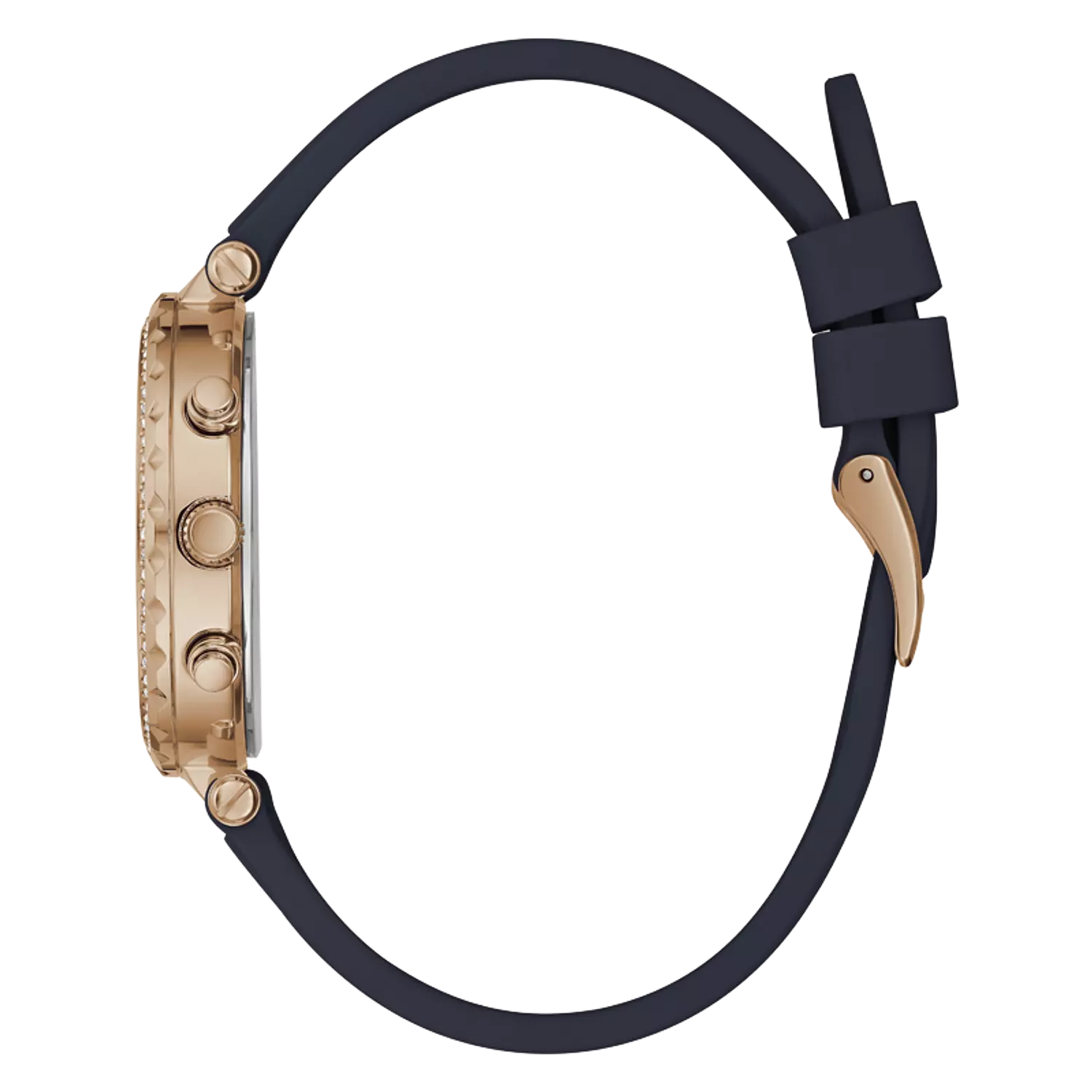 Guess GW0484L2 Watch For Ladies Case Color Rose Gold - Round Shape Silicone Strap 1