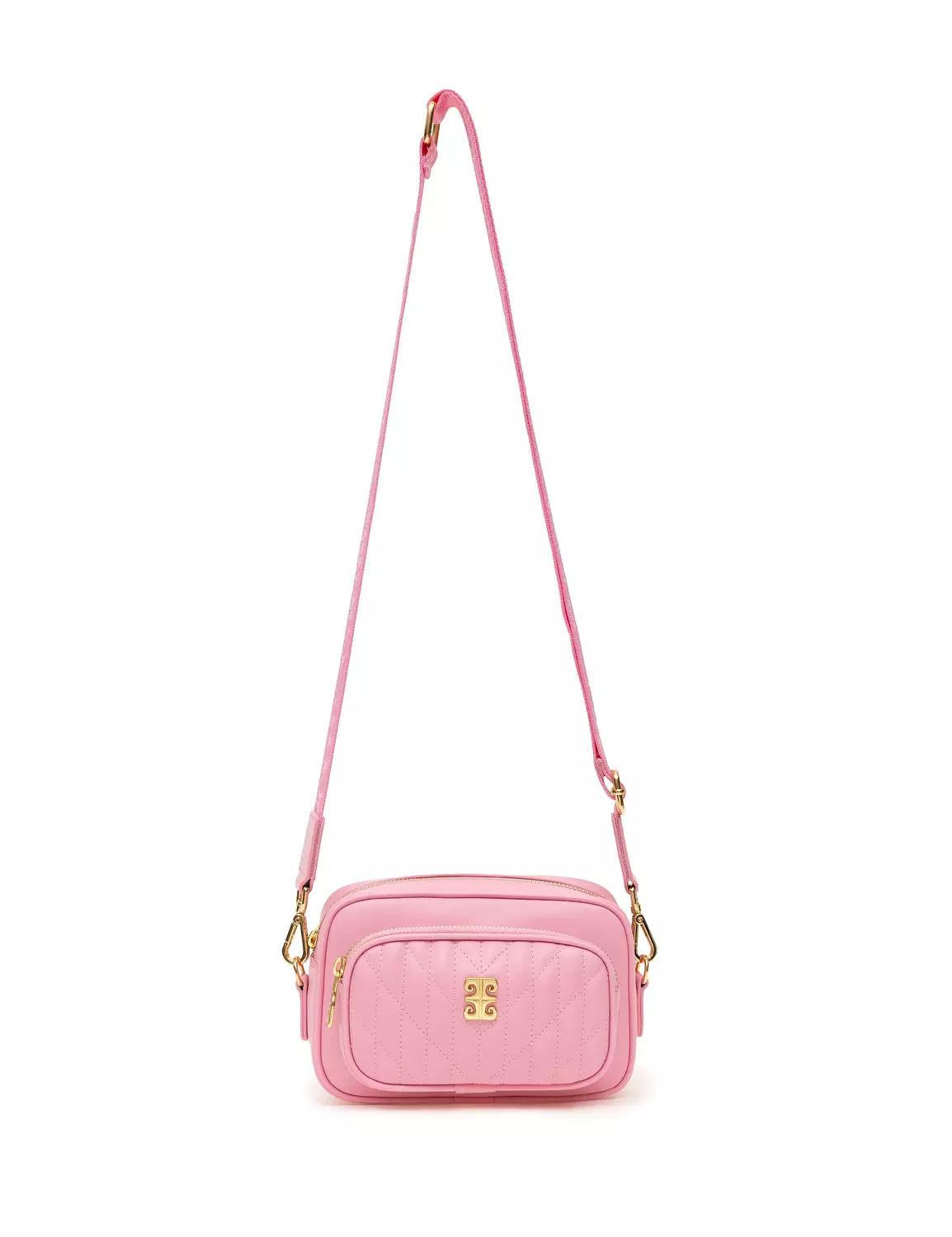 Pierre Cardin Quilted Crossbody Bag – Pink image