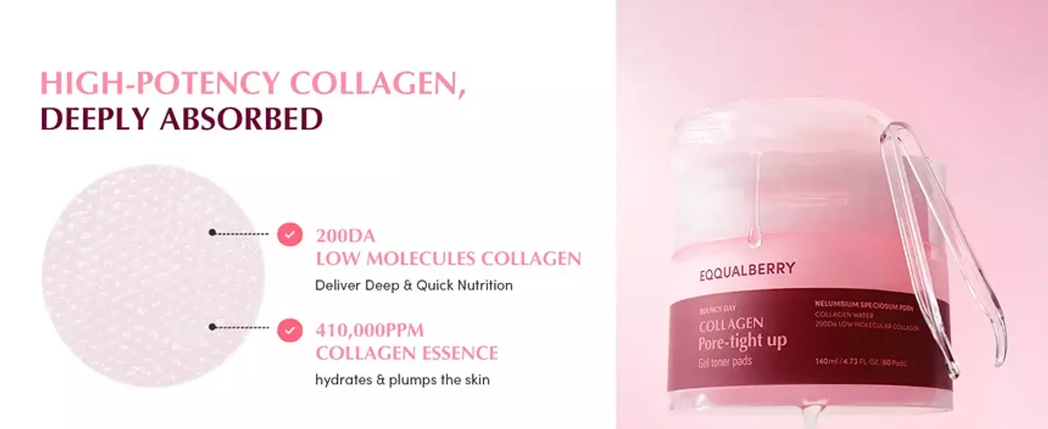 EQQUALBERRY - Collagen Pore-Tight Up Gel Toner Pads 3