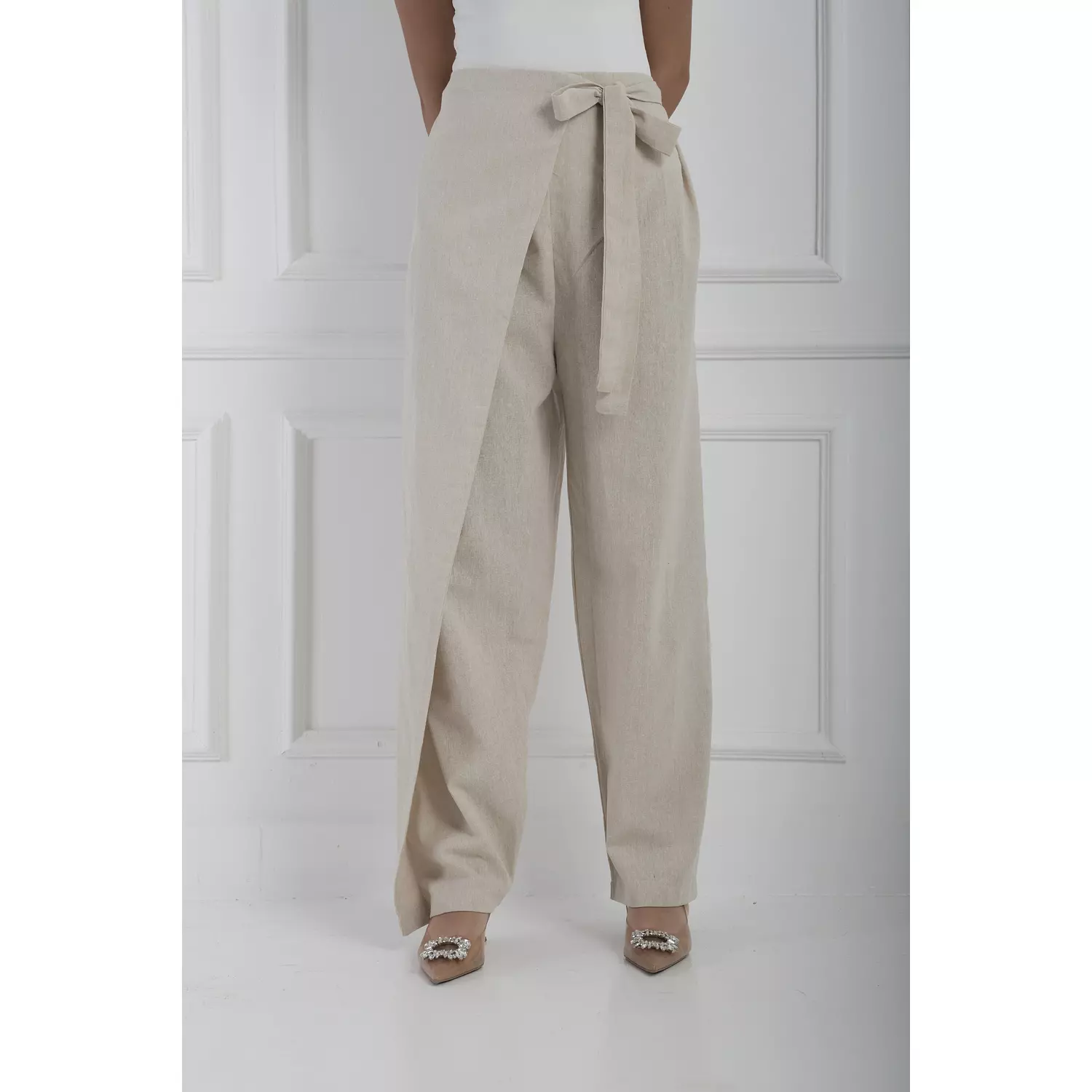 Beige Linen Pants 1