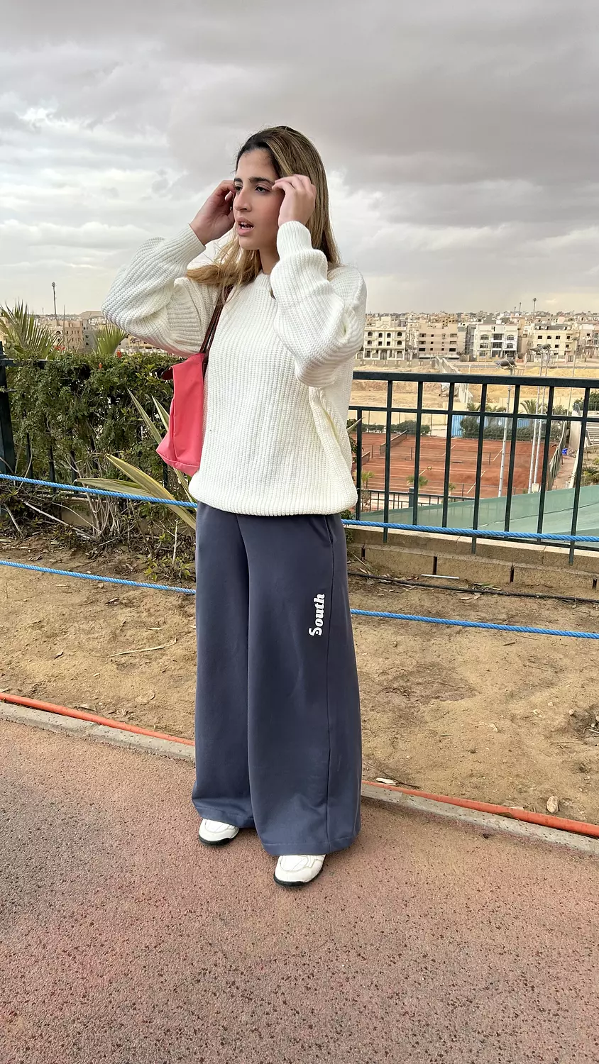 SOUTH DIG COTTON Grey SWEAT-PANT for girls  hover image