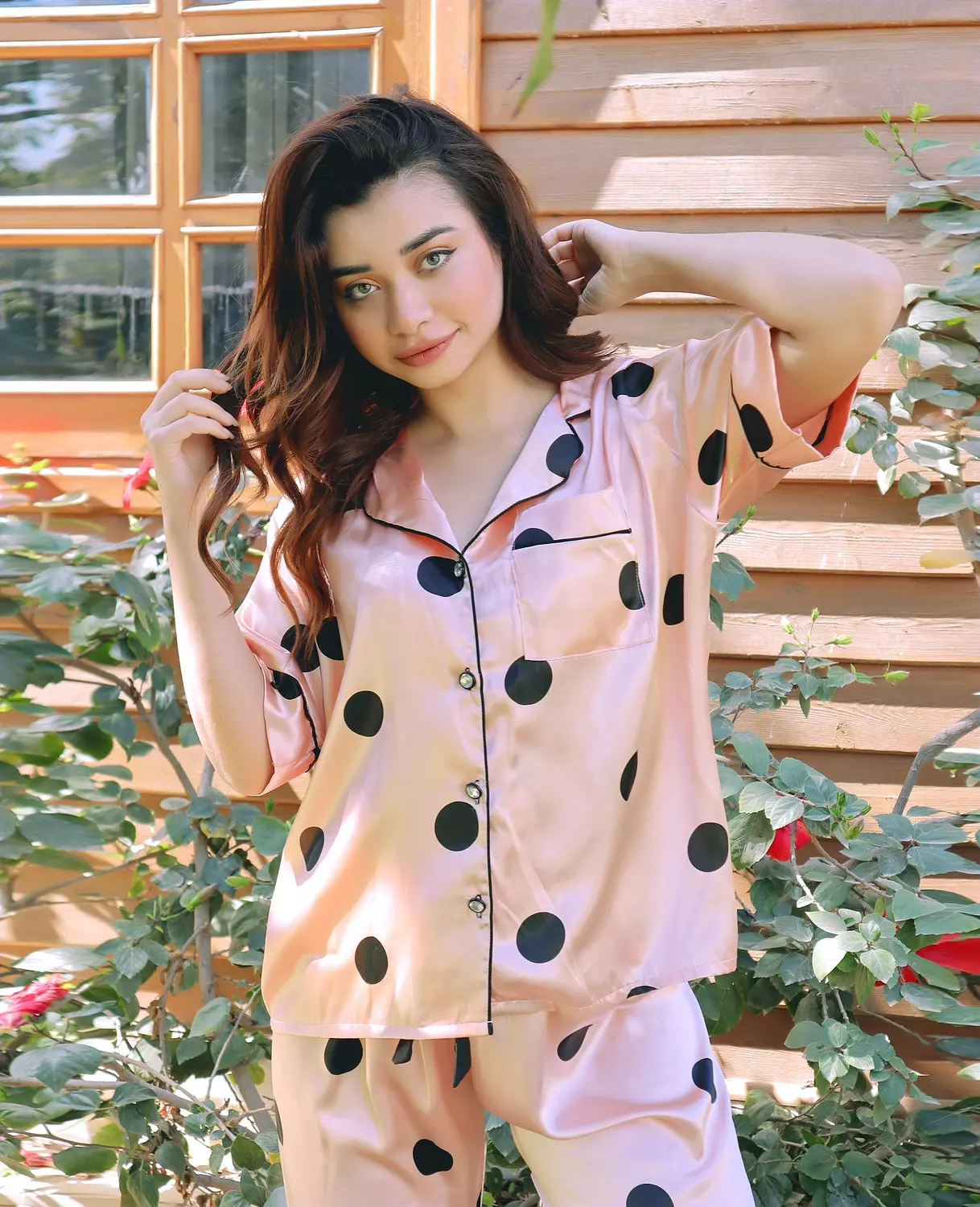 Polka Dot Satin Pajama 14