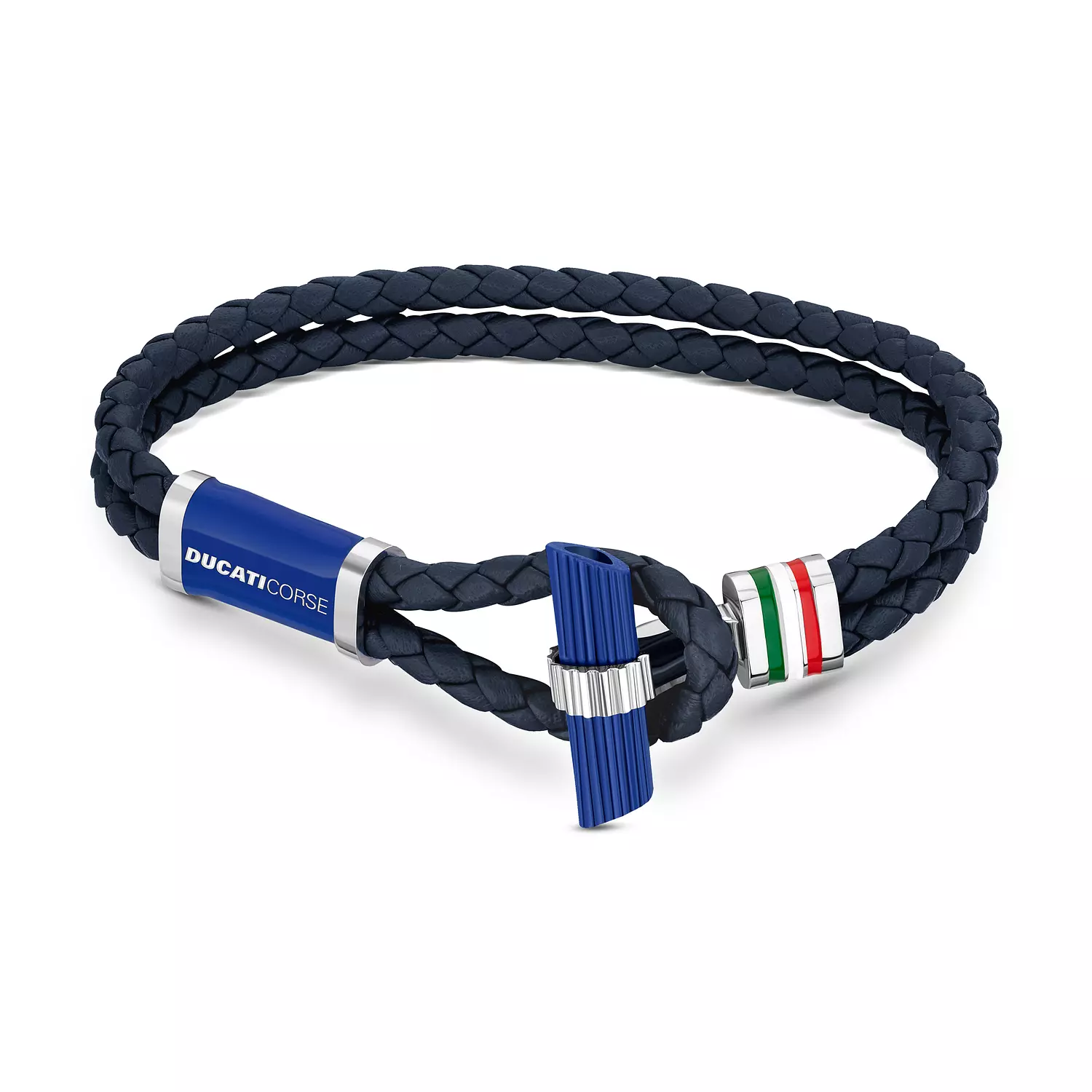 Ducati - DTAGB2136809 - COLLEZIONE T NAVY LEATHER WITH Stainless Steel BRACELET LARGE image