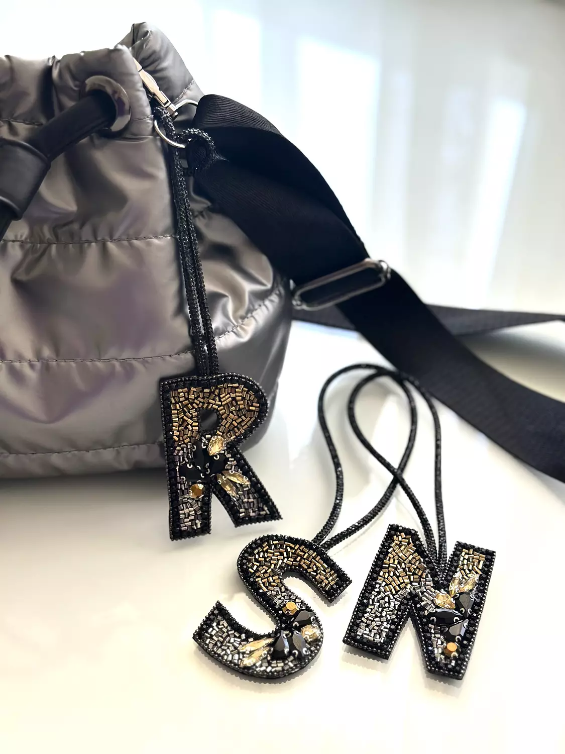 Letter bag charm  2