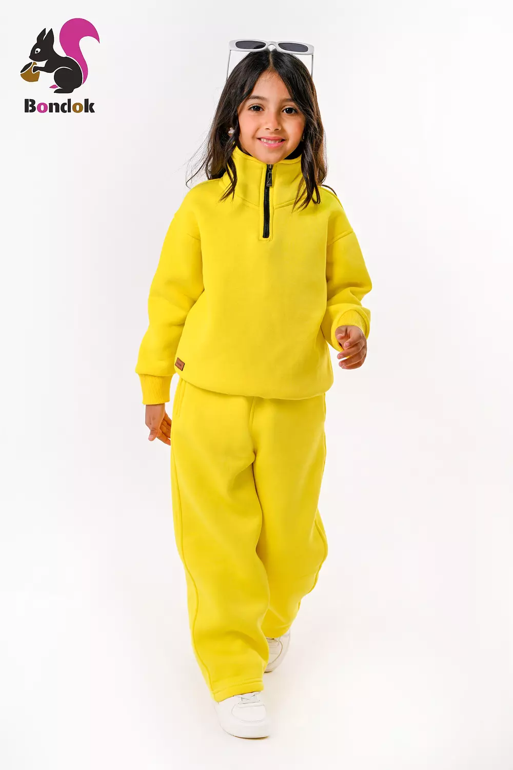 BONDOK Kids Tracksuit Set – Girls¼-Zip Stand-Collar Sweater & Jogger Pants, Comfy Fit – Ages 4–14 4