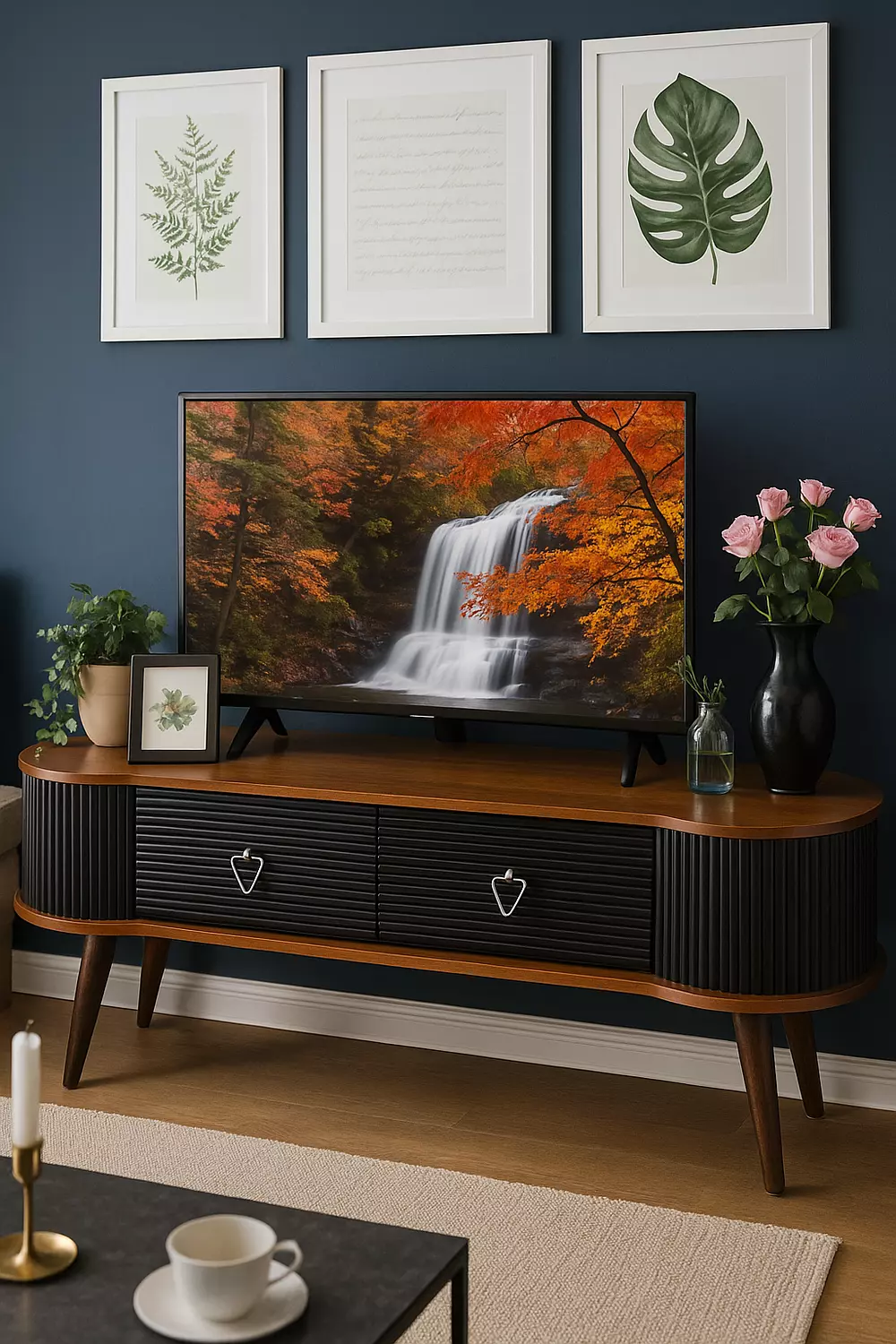 lcd #13 ترابيزه شاشه 2 درج لون افريقي * اسود image