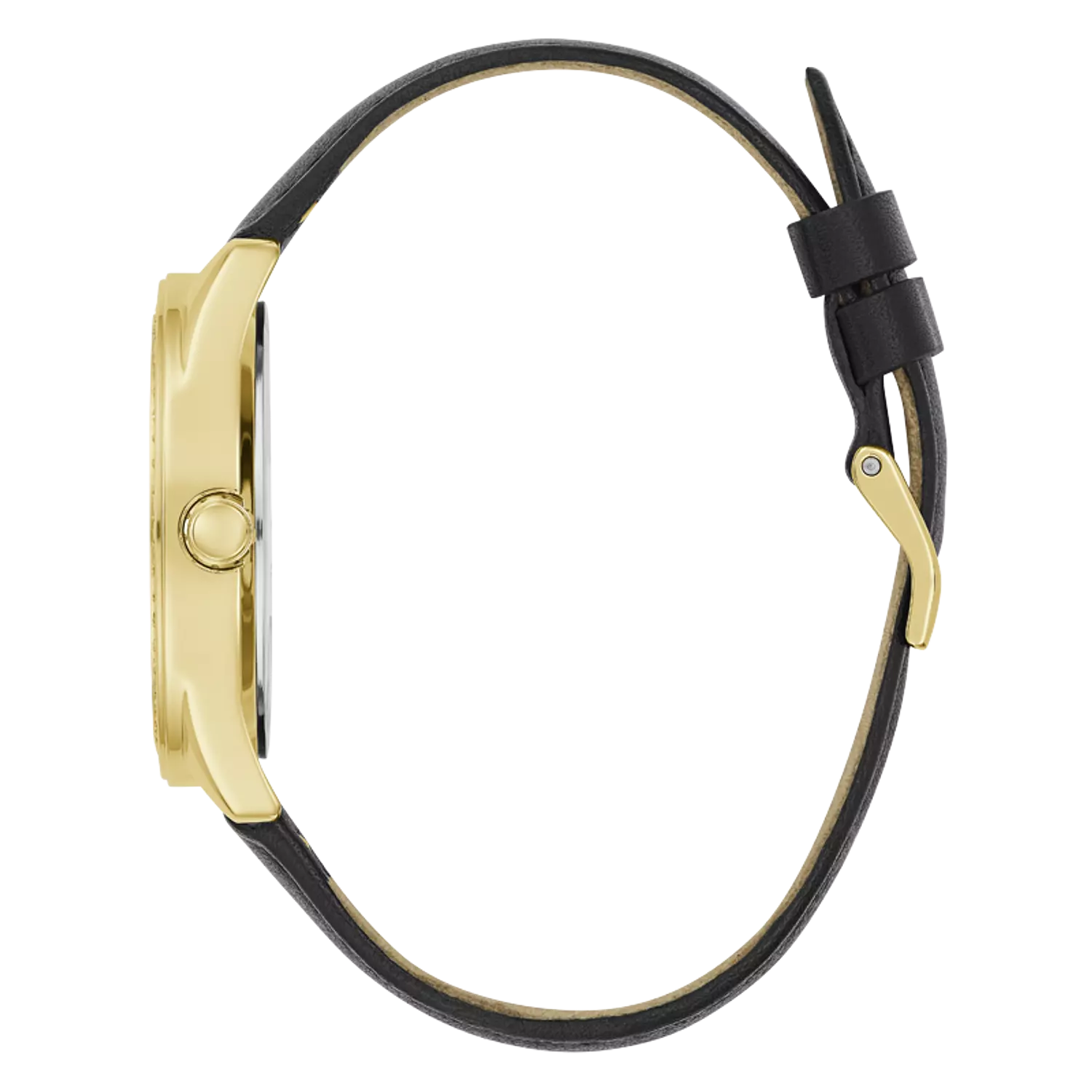 Guess GW0608L2 Ladies Watch Analog Movement Round Shape Black Smooth Leather Strap 1