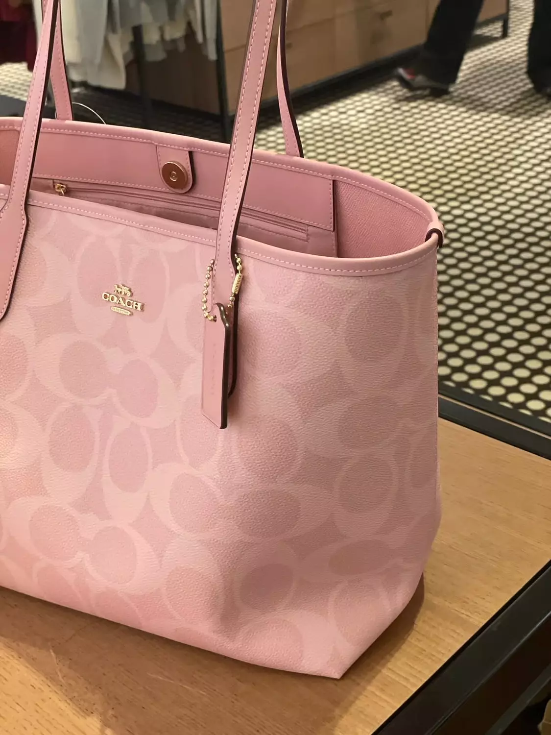 Coach city tote bags available in signature canvas powder pink 1