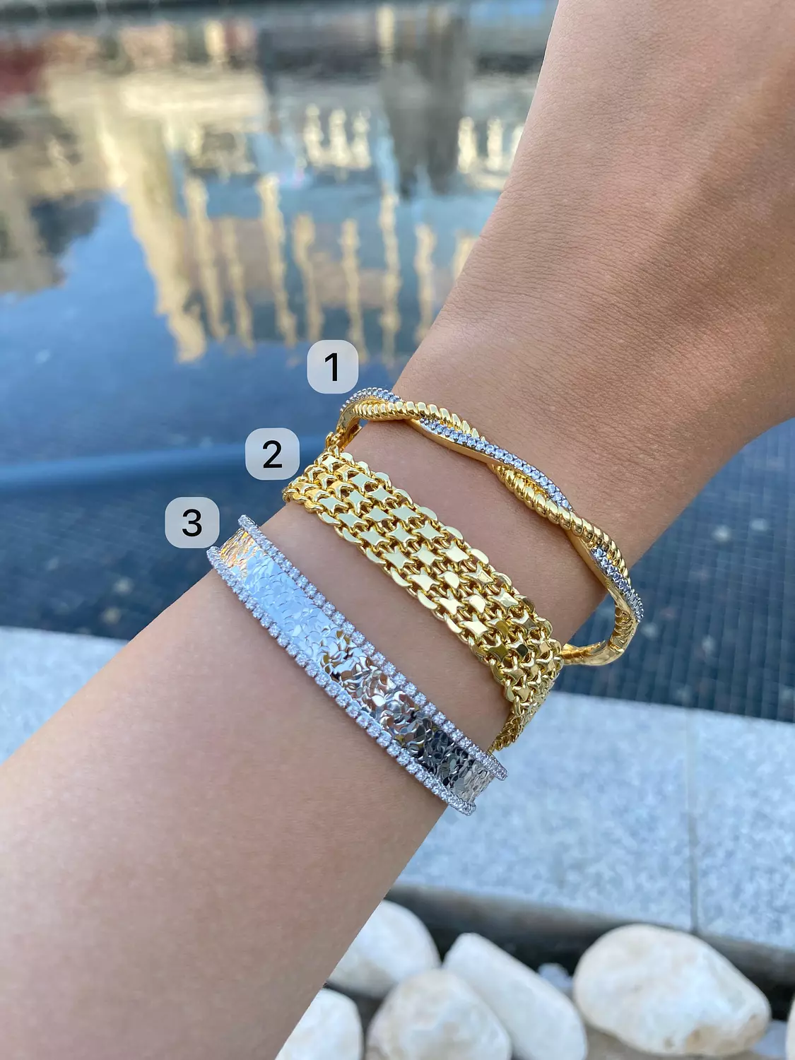 Silver/Gold glam bangles 1
