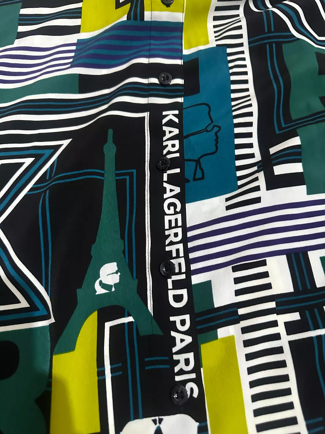 Karl Lagerfeld Paris Women’s Printed Shirt – Multi Graphic 3