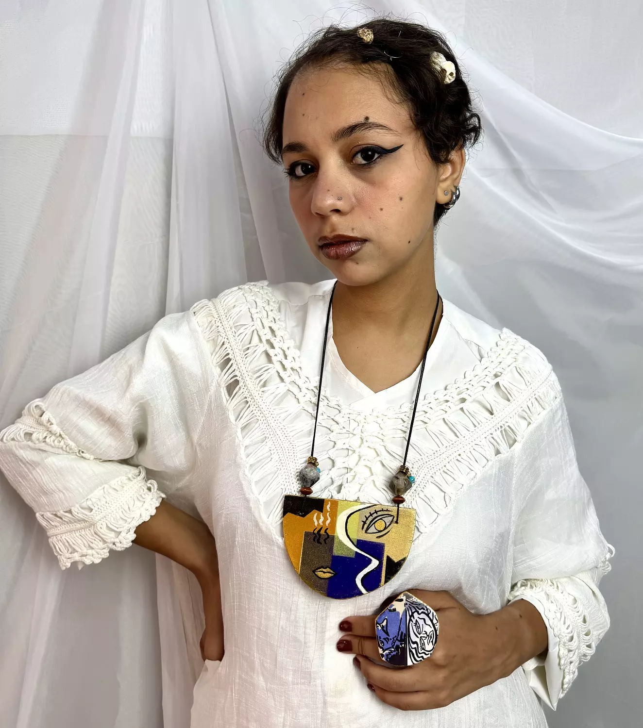 Mixed Media reversible necklace & ring by R.A.jewelry 2