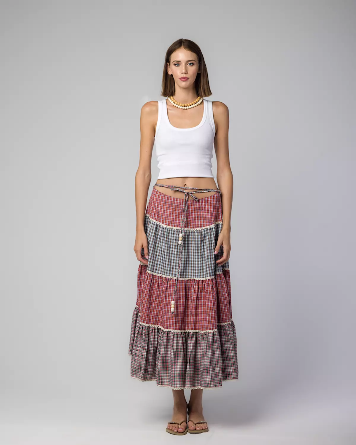 MAXI CHECKS SKIRT image