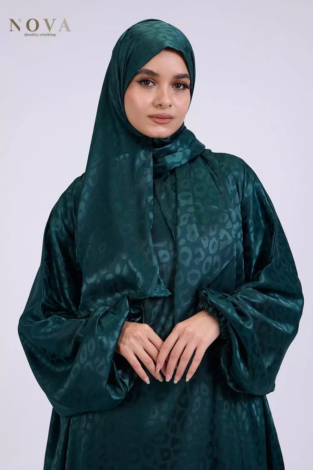 Emerald green Jacquard 2