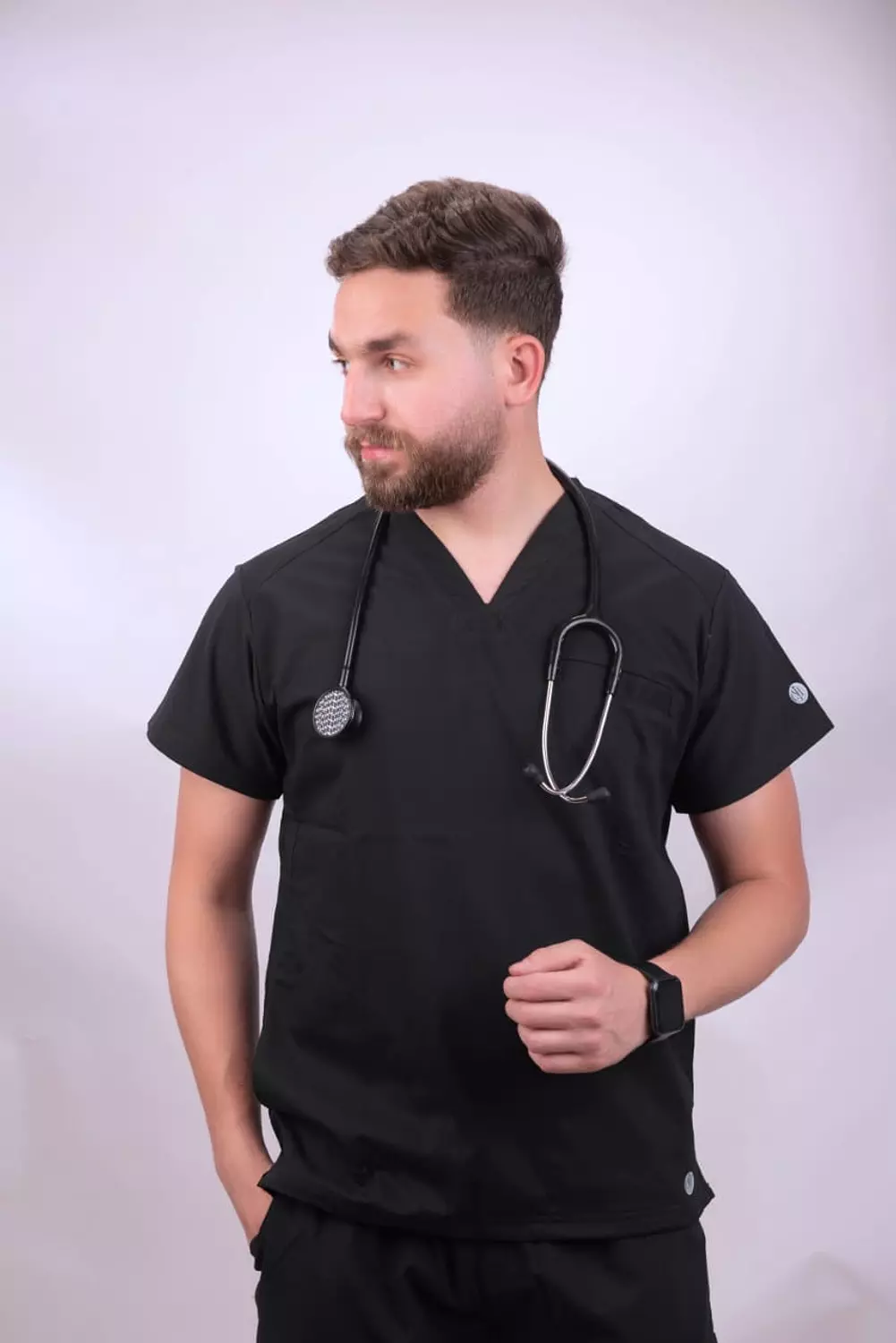 V Neck black scrub XXXL 1