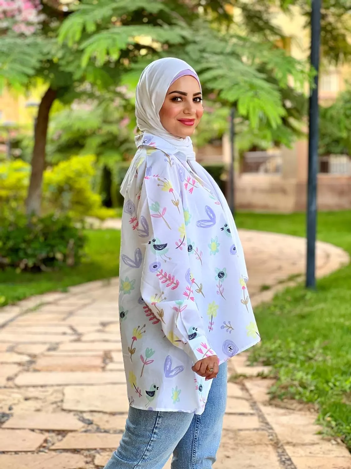 Printed Poplin Shirt - Bird 6