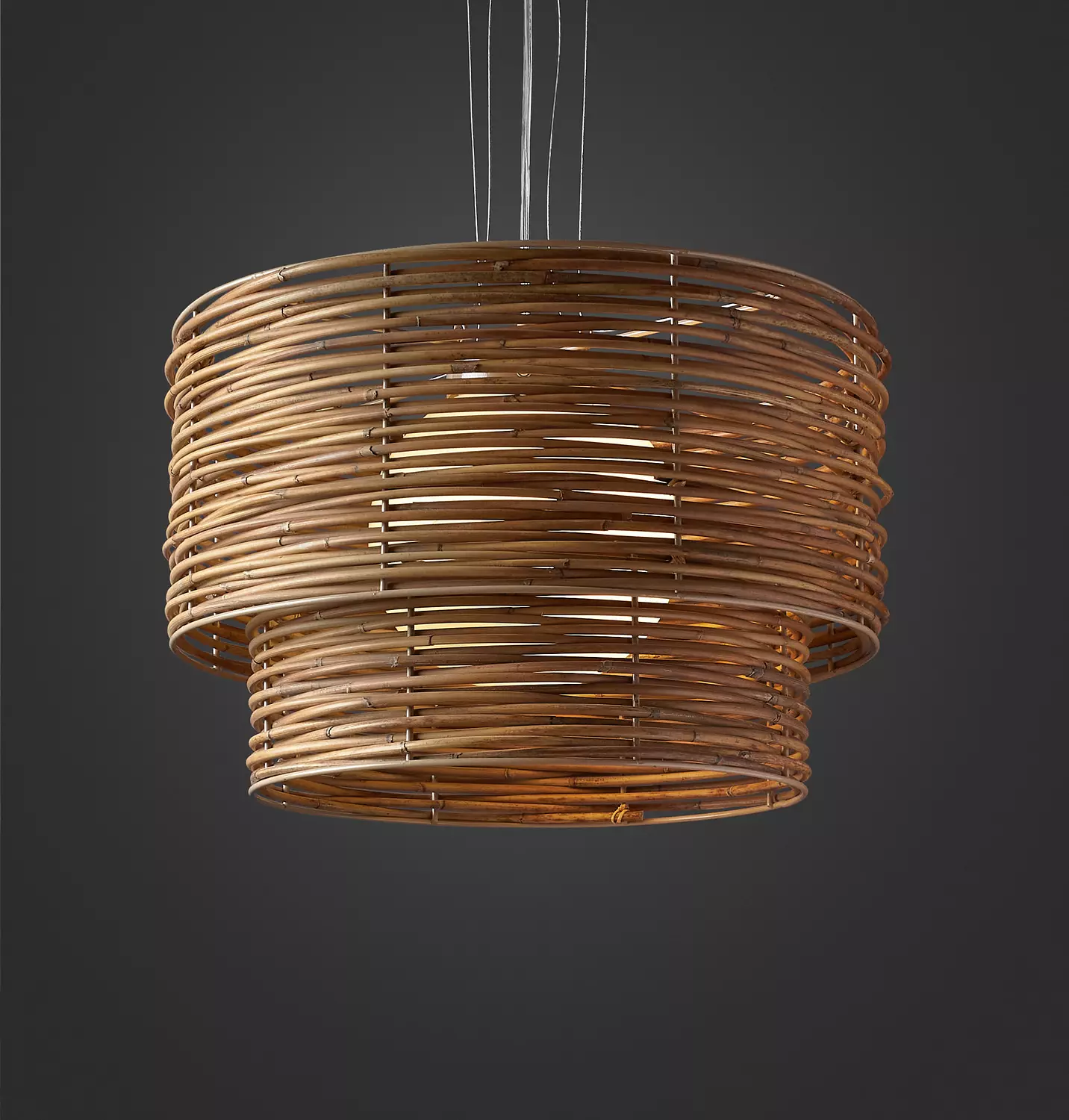 Aurora Duetto Bamboo Ceiling Lamp 0