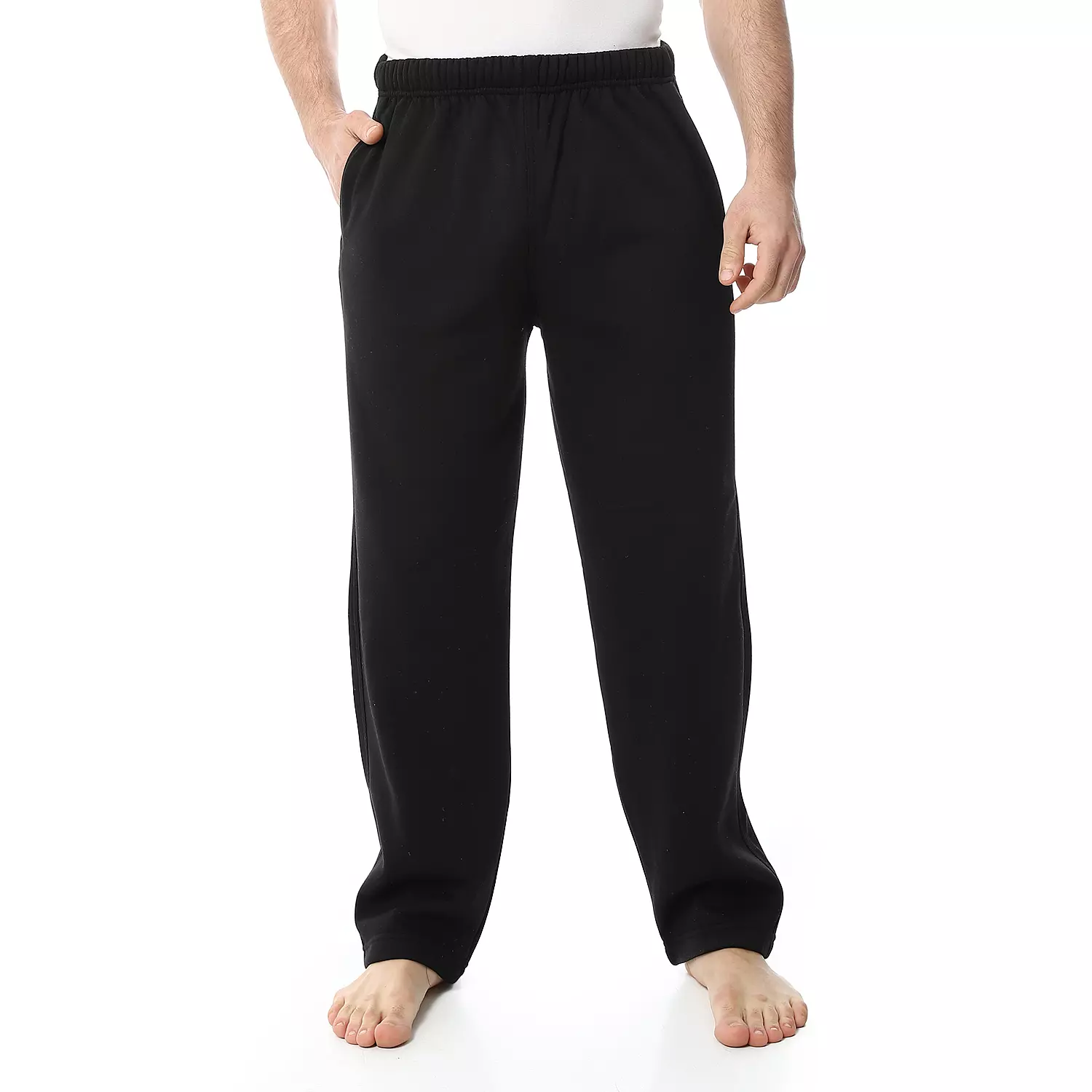 Winter Cotton Milton Plain Pajama Pants - 4043 - Black image