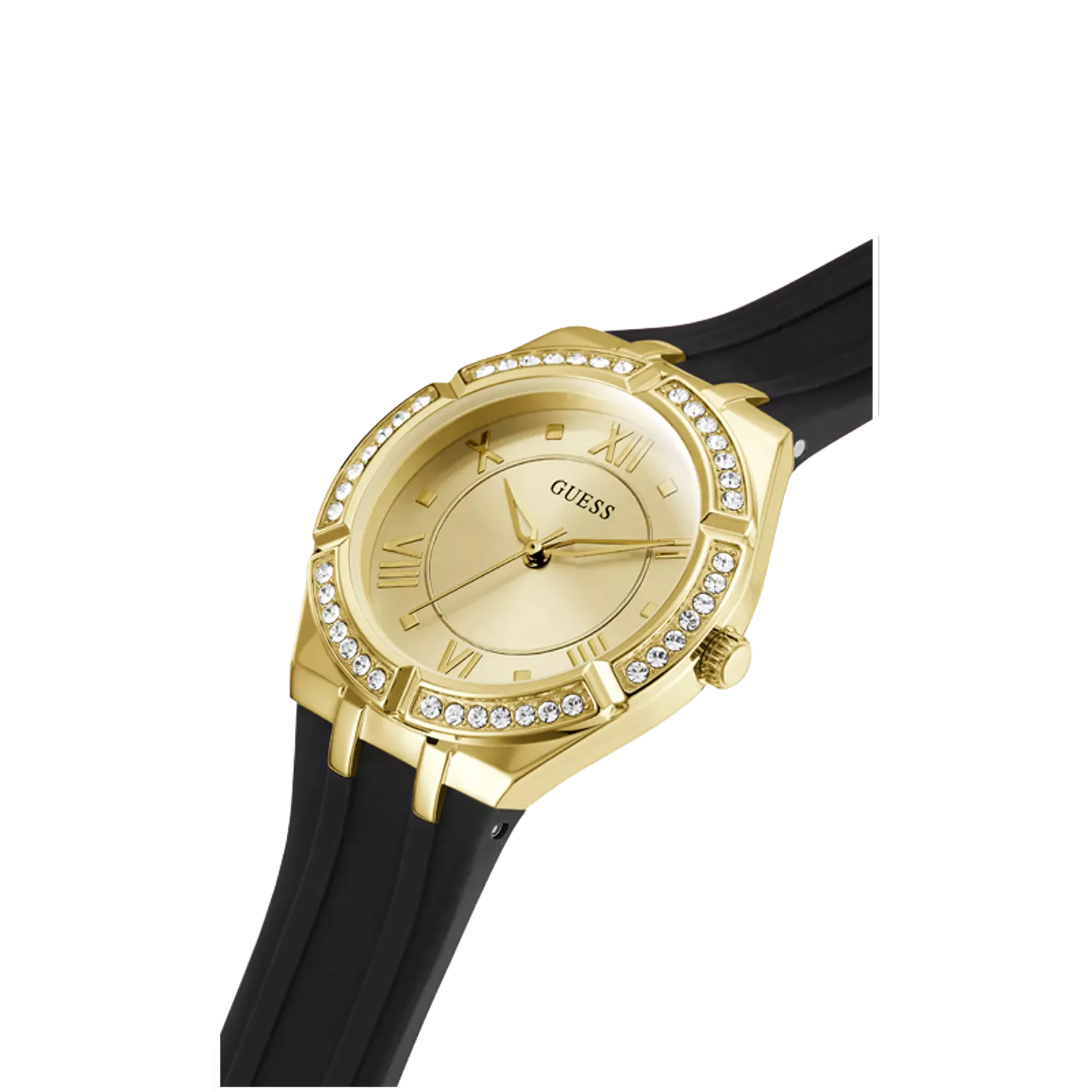 Guess GW0034L1 Ladies Watch Analog Movement Round Shape Black Smooth Silicone Strap 3