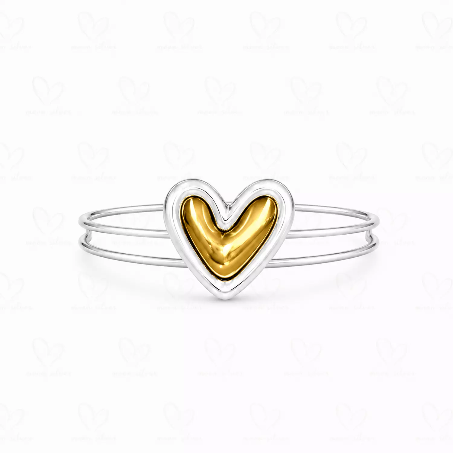 Golden Heart Double Band Ring image