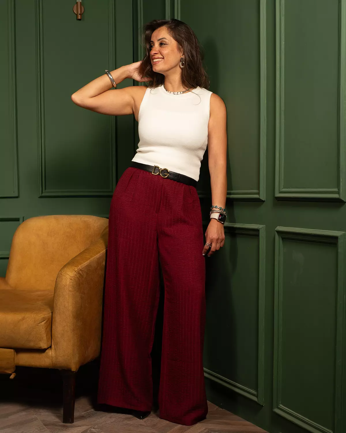Urban flow pants (burgundy) hover image