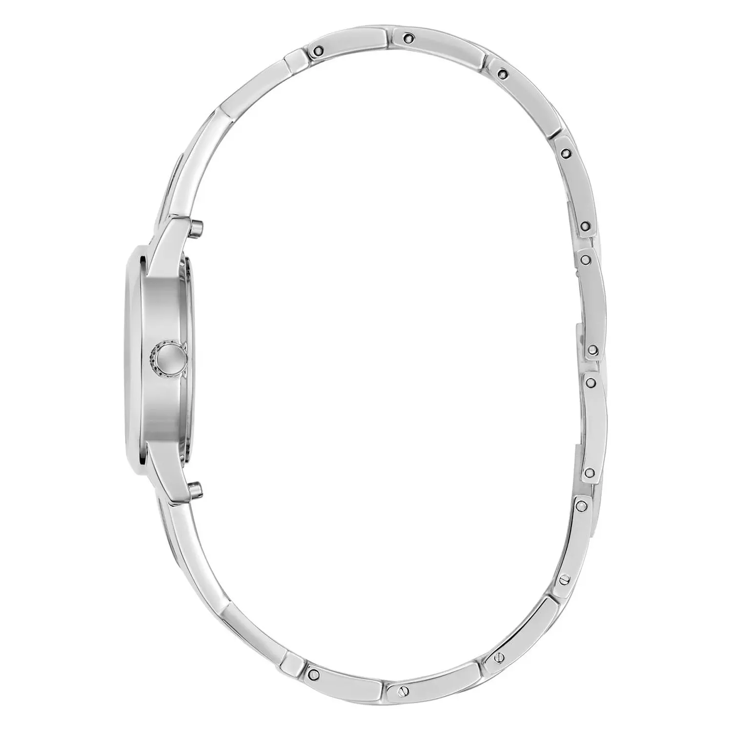 GUESS Ladies Silver Tone Analog Watch Silver Tone Recycled Steel & Genuine Leather Bracelet GW0951L1 5