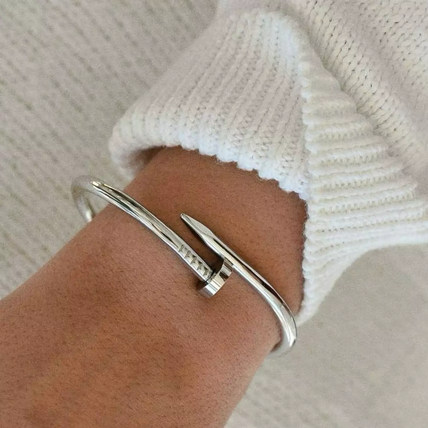 Nail bracelet silver image