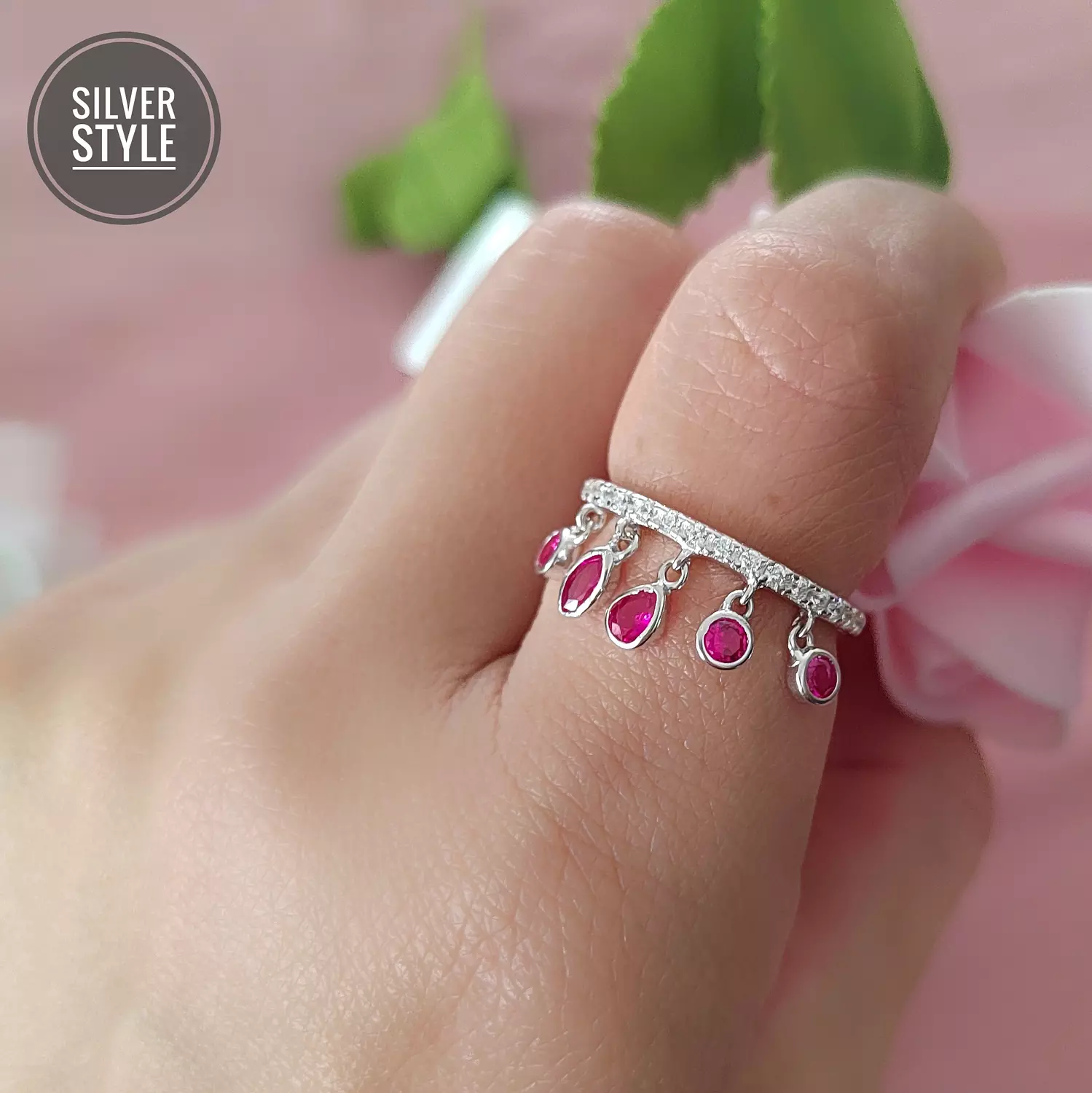 Stylish fushia Ring image