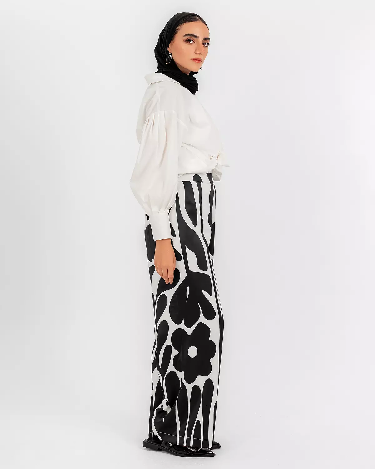 Black and White Floral Pants 2