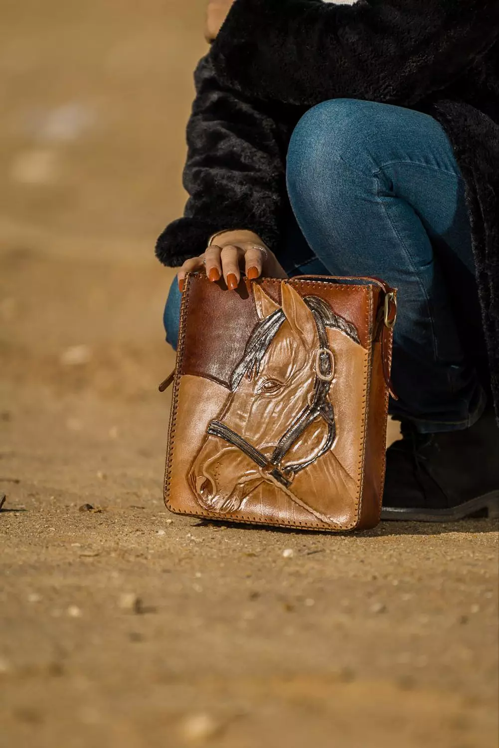 Brown horse bag hover image
