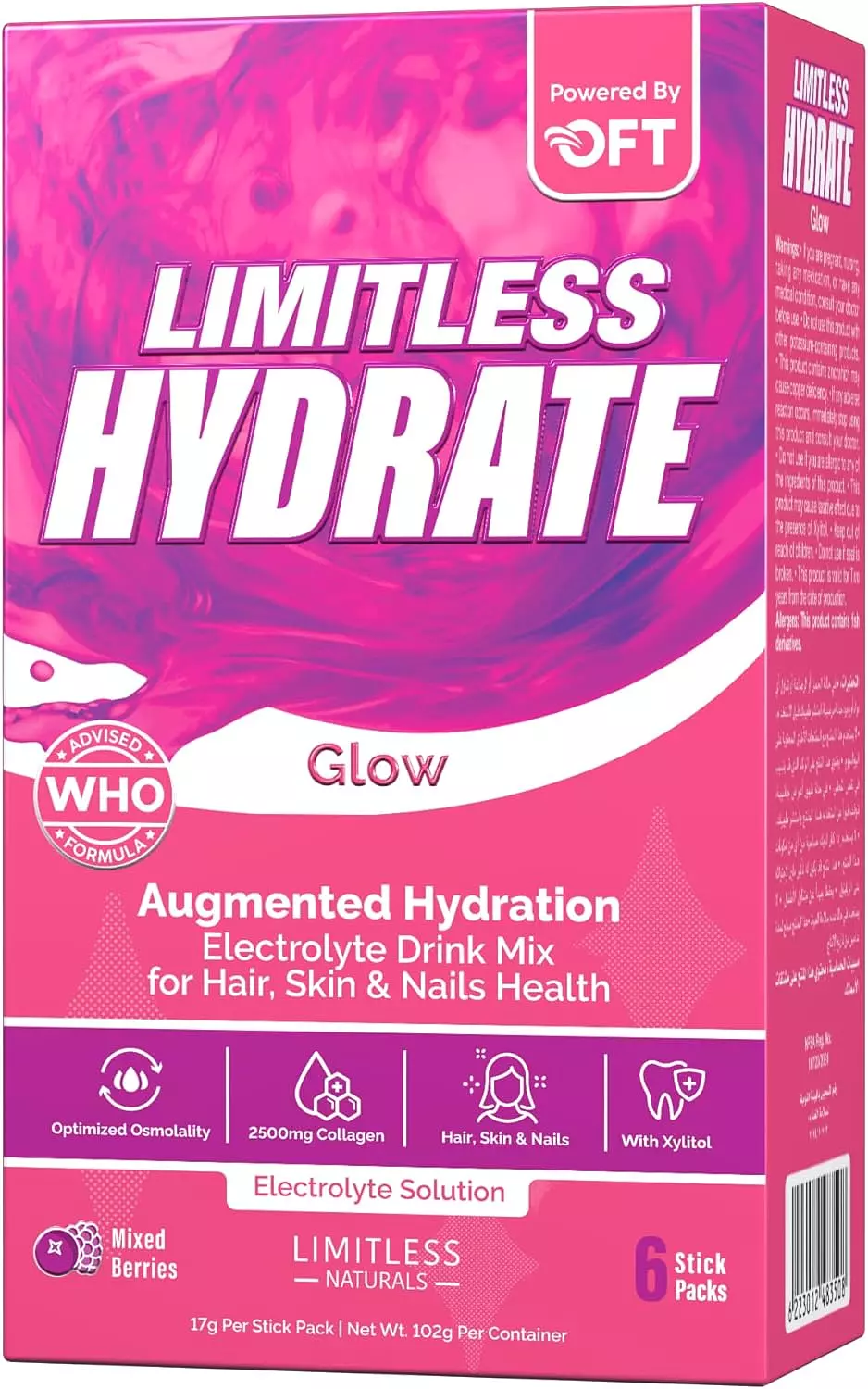 LIMITLESS HYDRATE GLOW MIXED BERRIES 6 STICK PACKS image