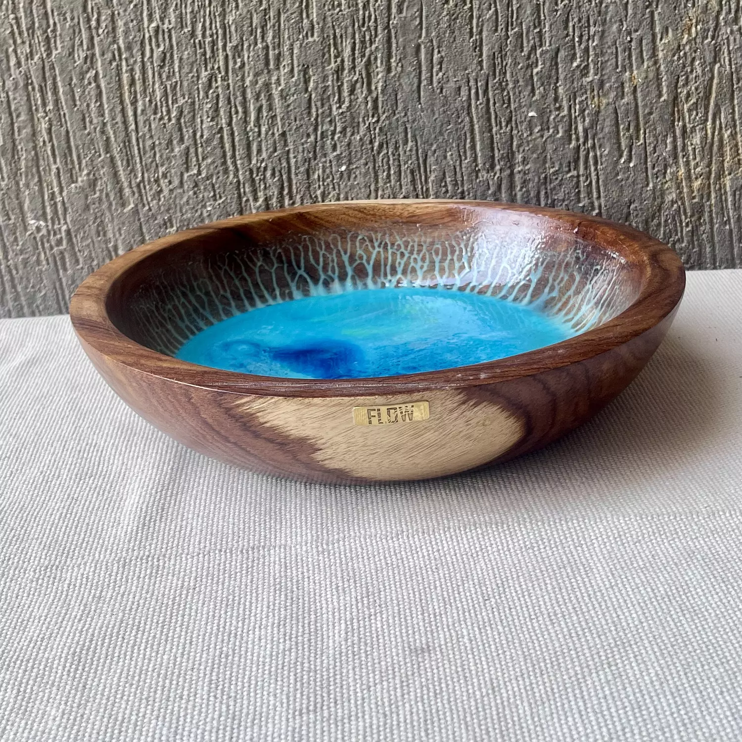 Aquamarine Dark wooden bowl 2