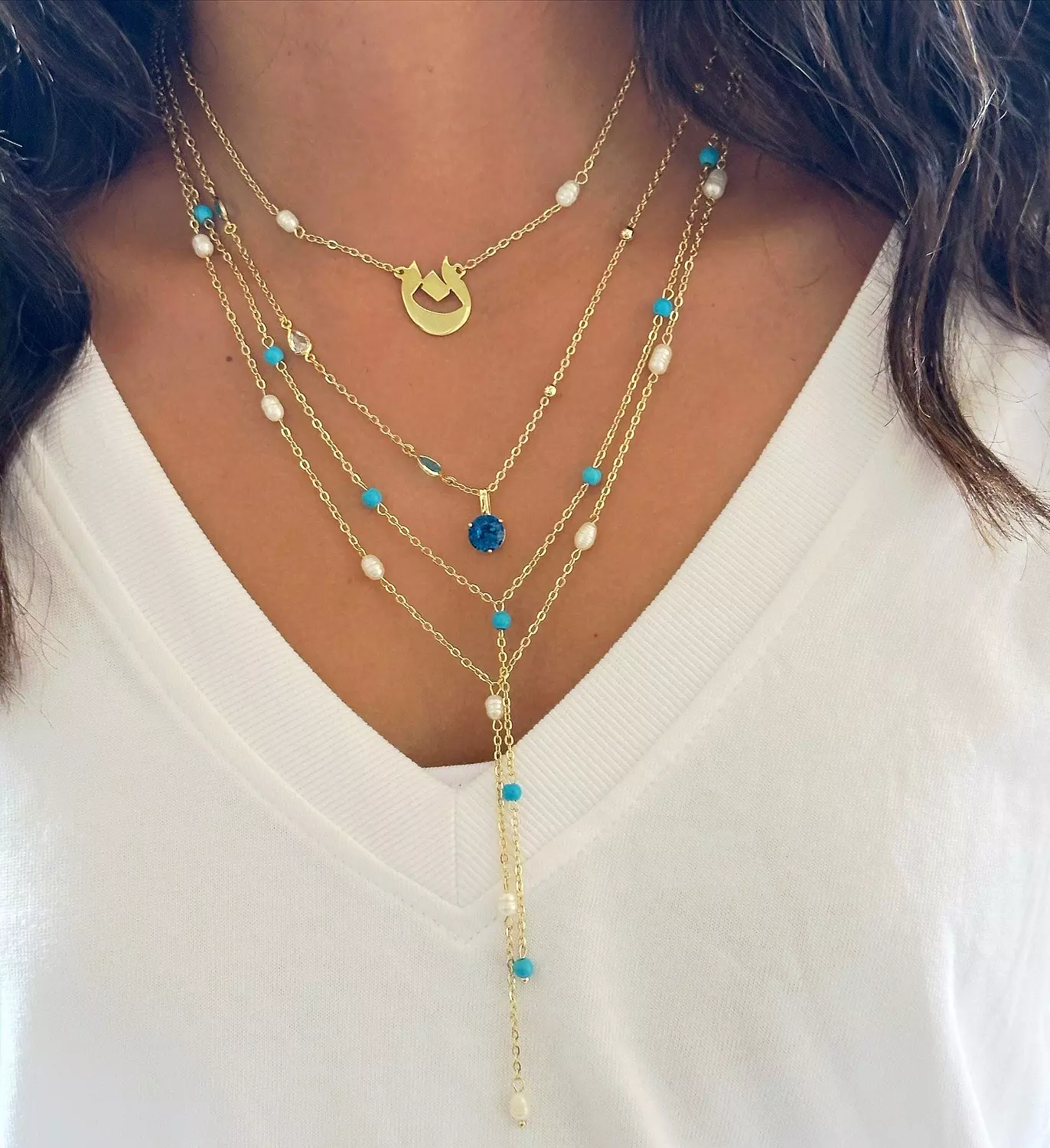 The Dk Topaz & Pearl Set 1