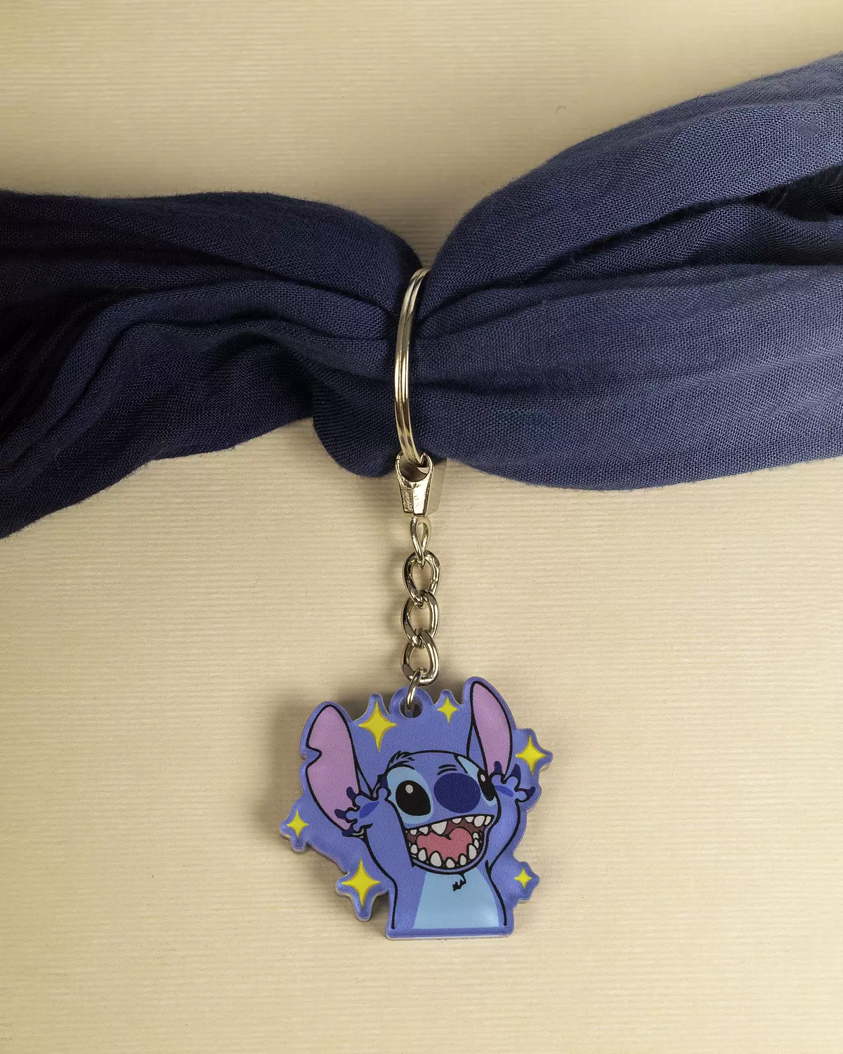 Happy stitch acrylic keychain image