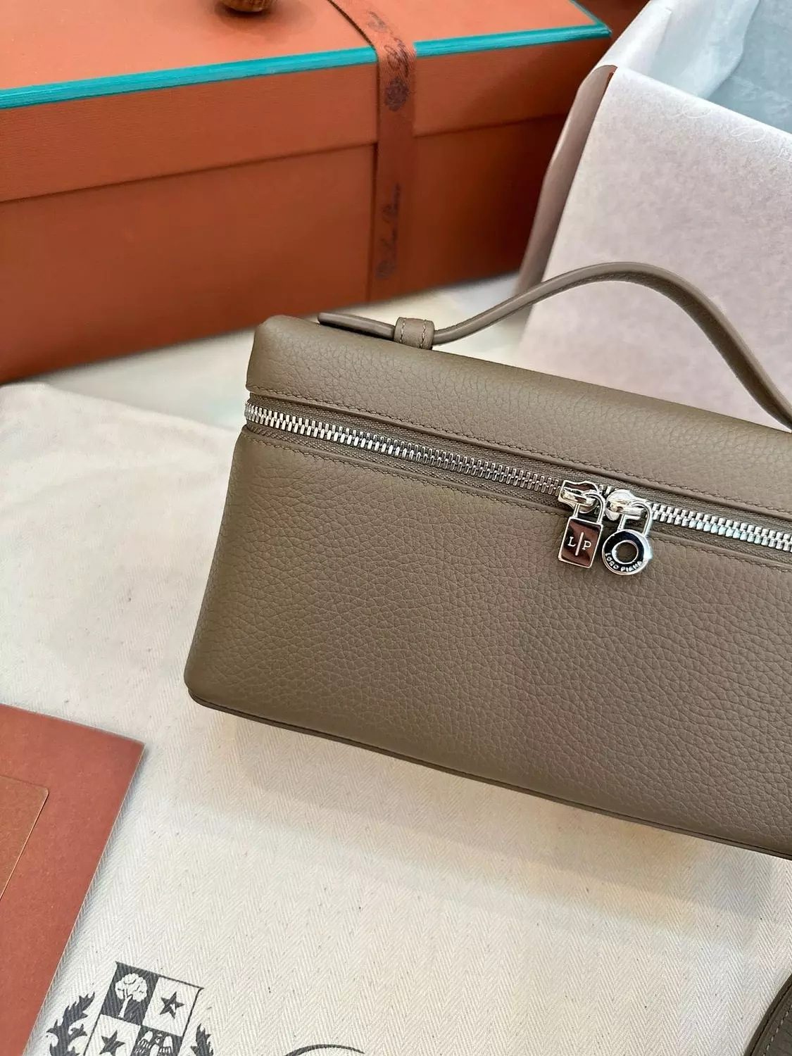 Loro piana L19 elephant grey with silver Hardware  hover image