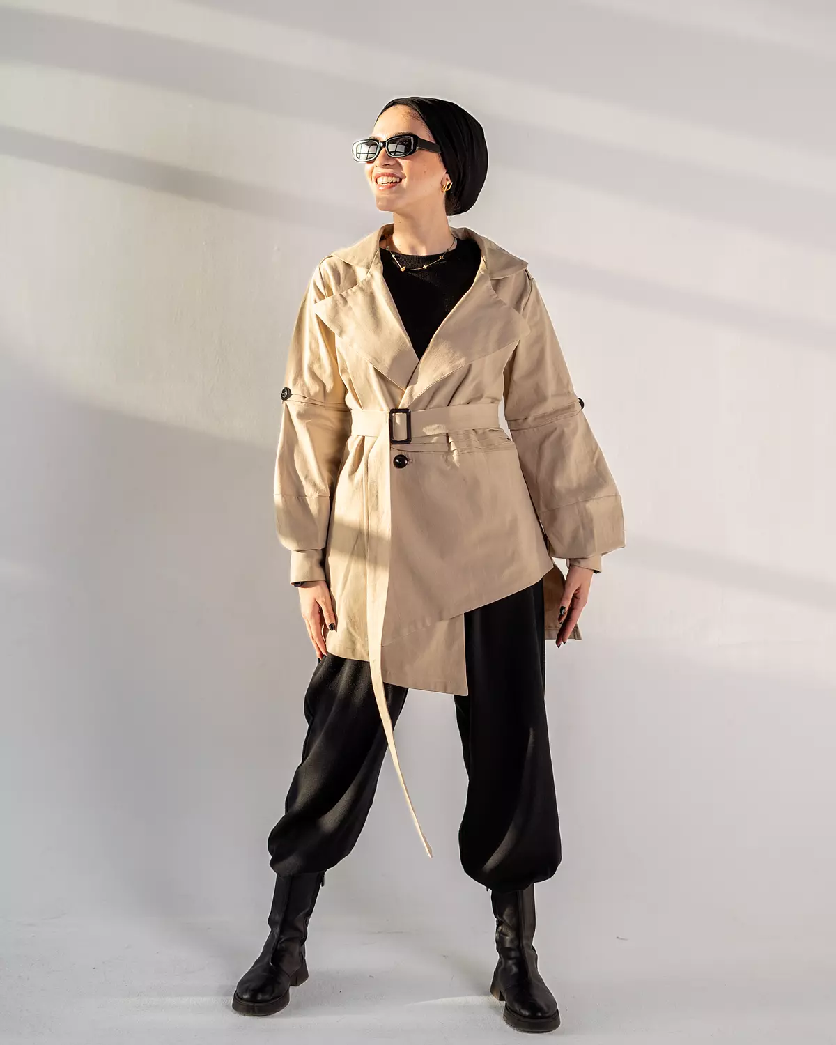 <h4><span style="color: #46585d">Asymmetric Gabardine Jacket</span></h4>