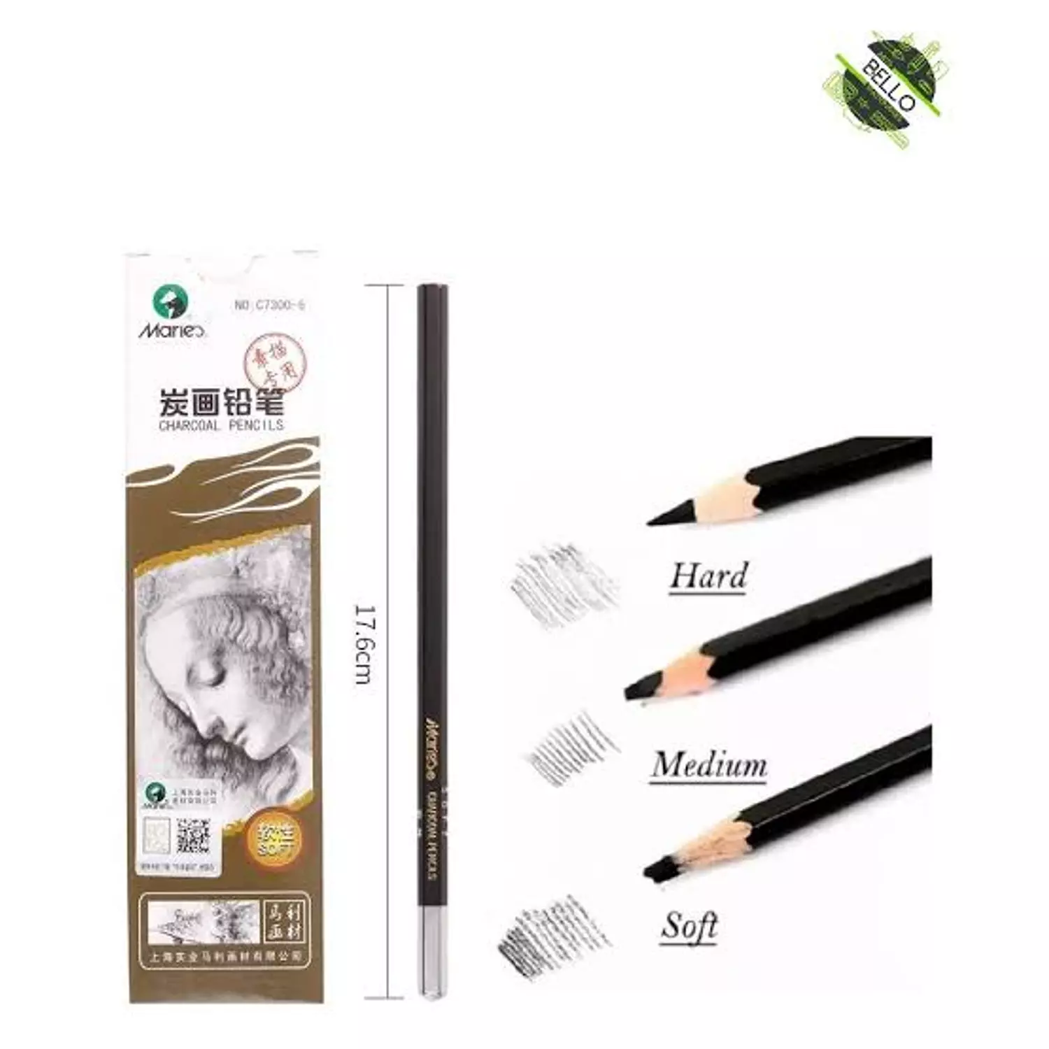 قلم فحم ماريز (درجات مختلفة ) Maries Charcoal Pen ( different grades) 1