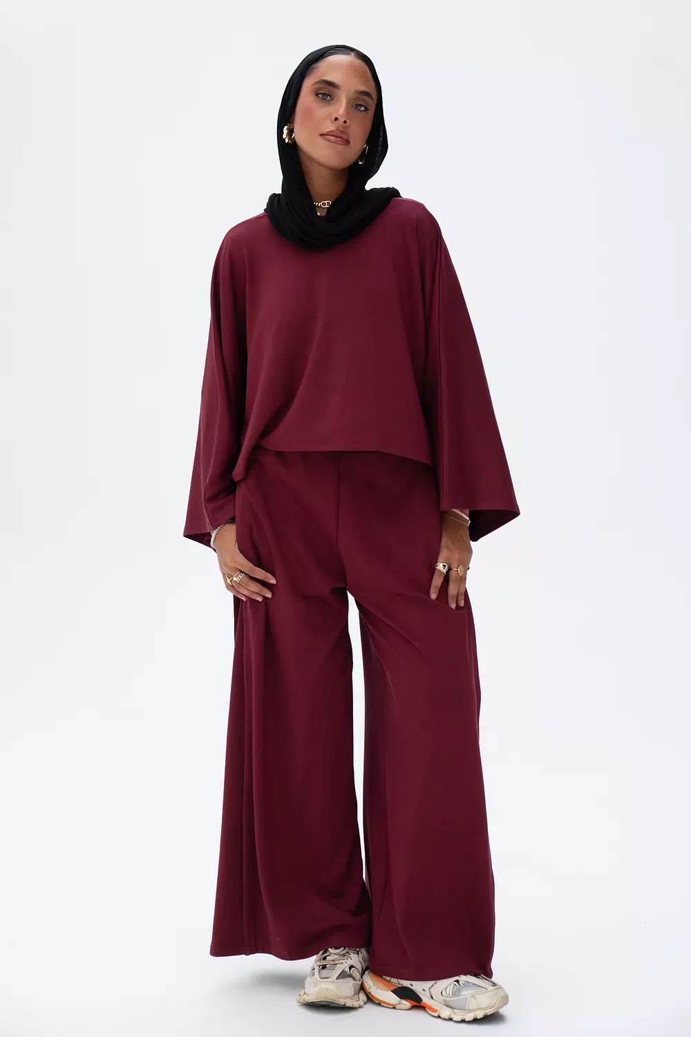 Soft Cloud Top in Burgundy 1