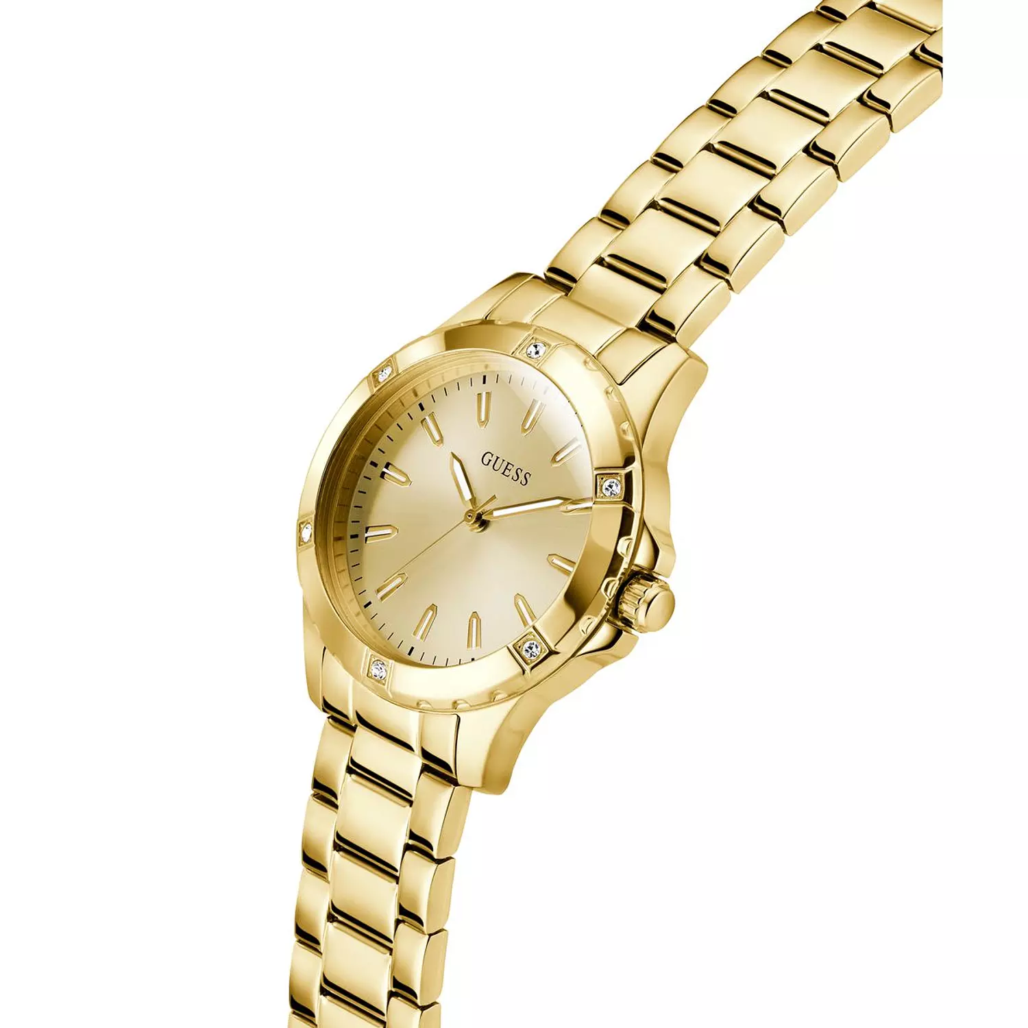 GUESS MIST Ladies Gold Tone Analog Watch GOLD TONE Stainless Steel Polished Bracelet 3