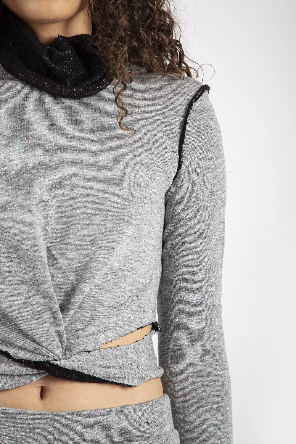 Grey Slit Pants and Backless Top Set 3