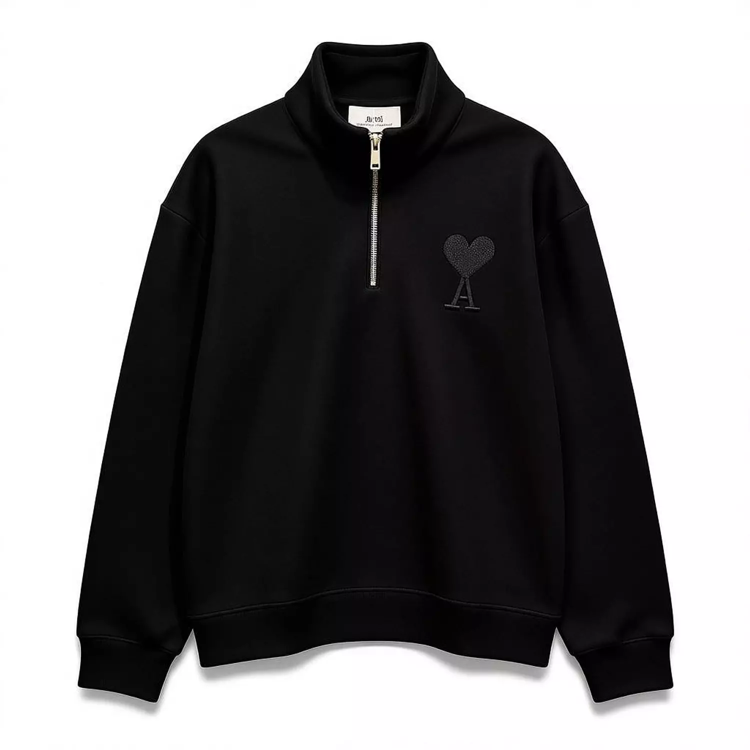 AMI du coeur sweater half zip black 4