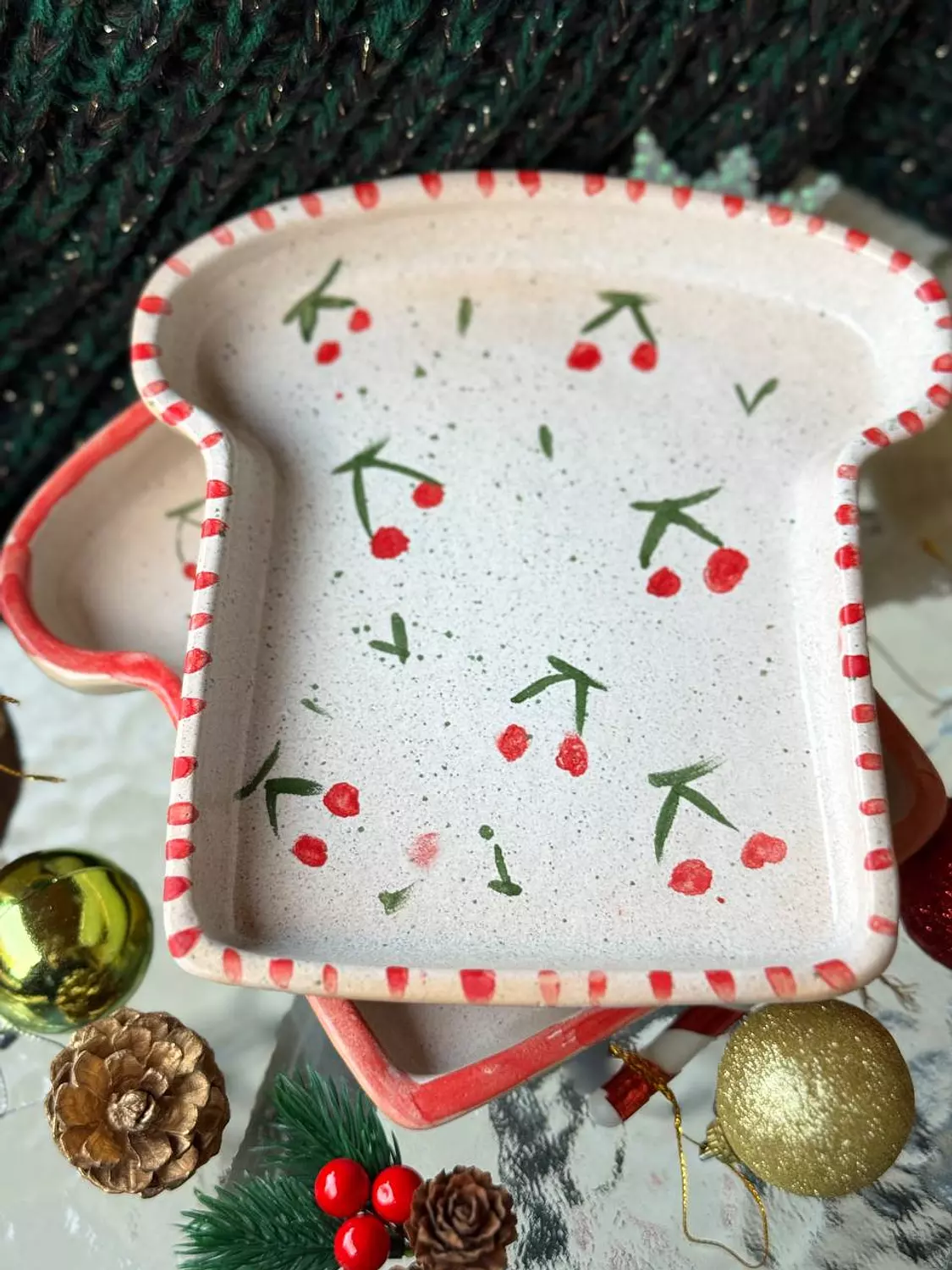 Cherry toast plate image