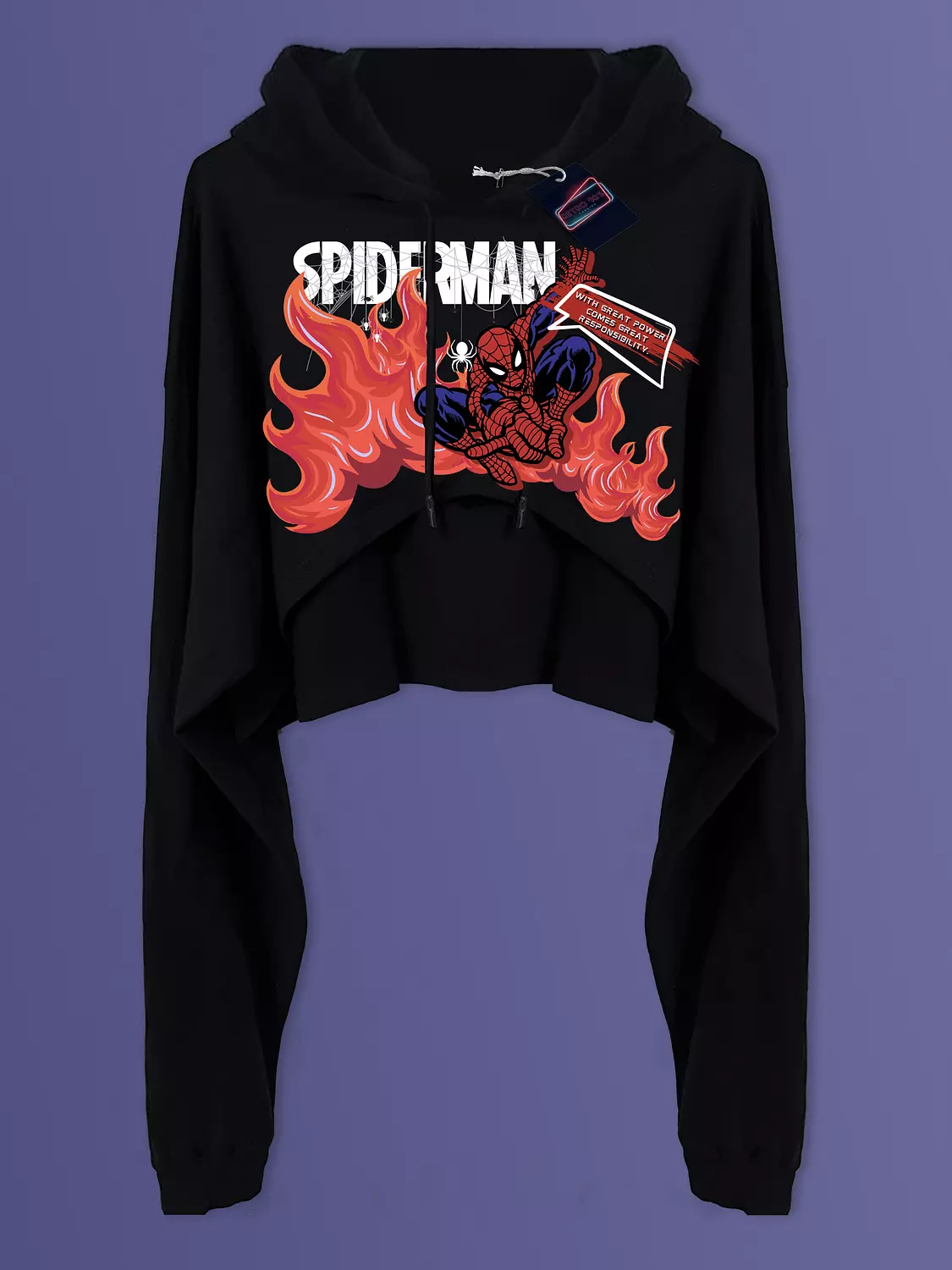Spiderman Cropped Hoodie image