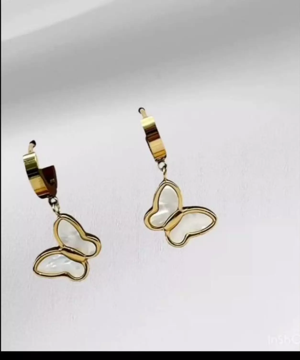 Stainless Steel White Butterfly Earrings  image