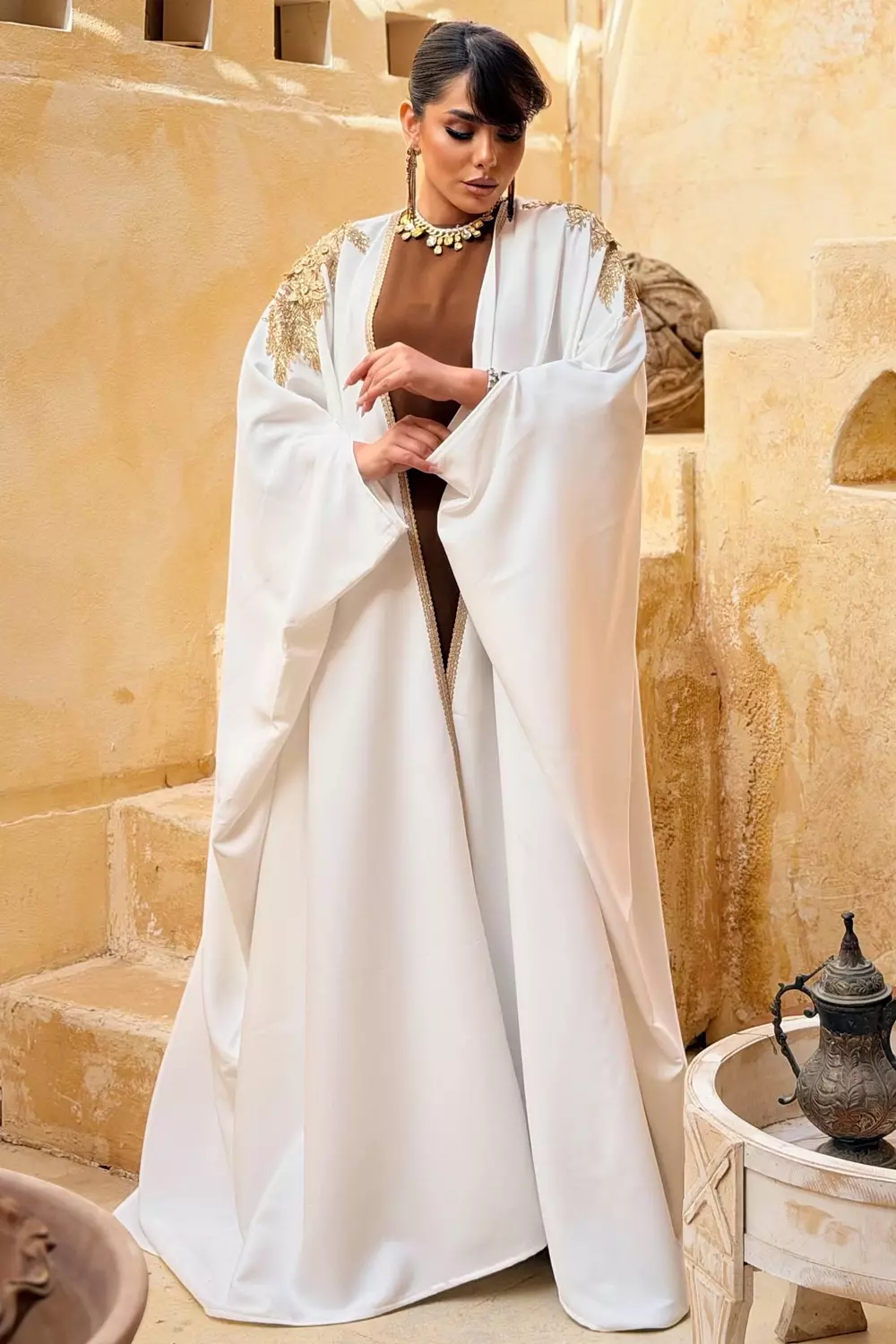 Royal Bisht-Cut Abaya with 3D Zari Embroidery 7