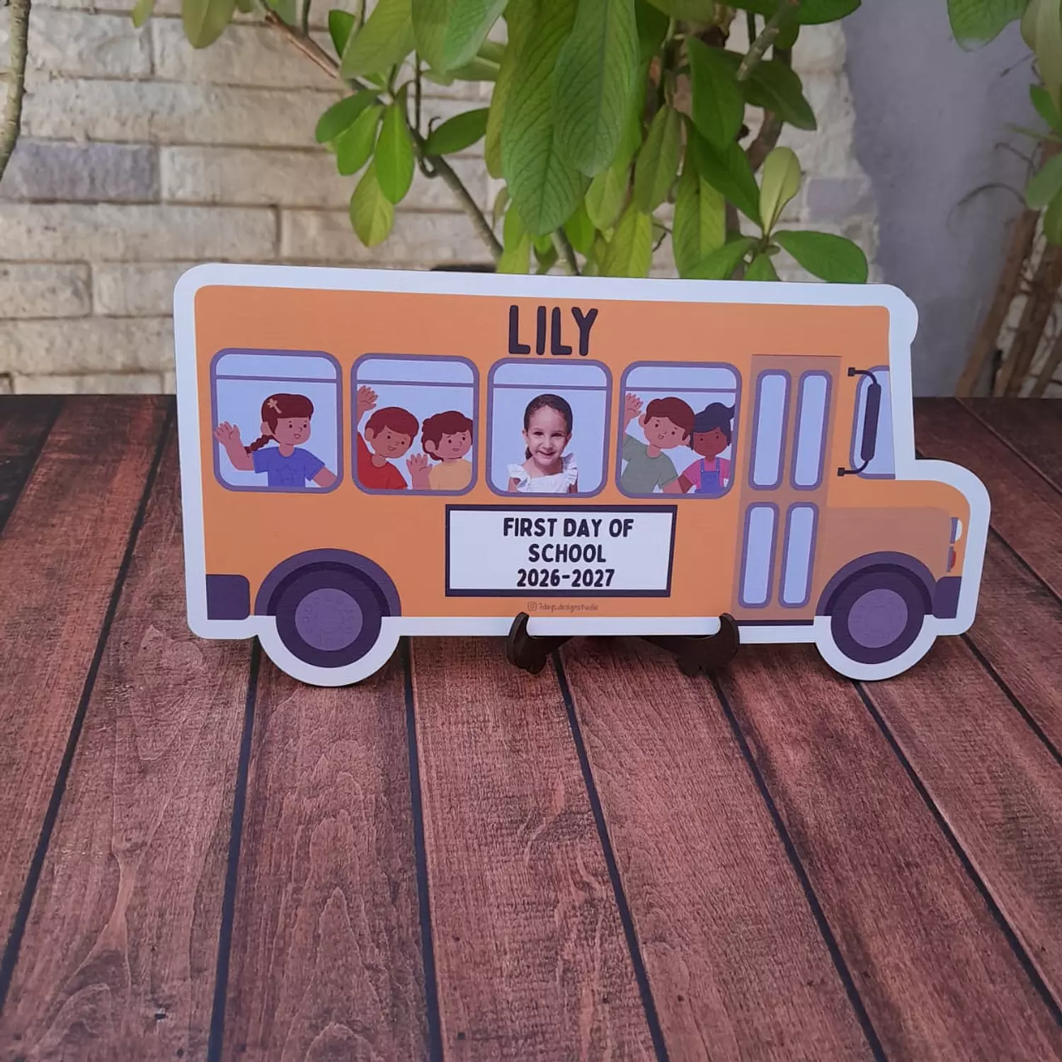 Small School Bus Frame Sign 1