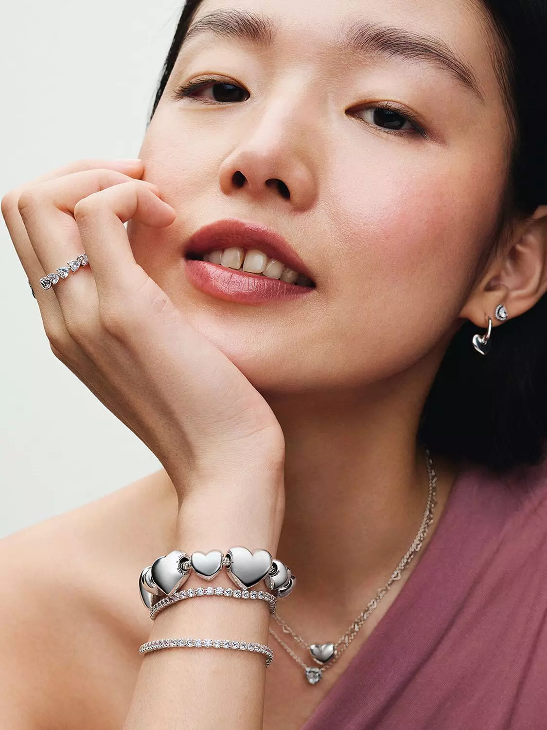 Band of Clear Hearts Ring 2