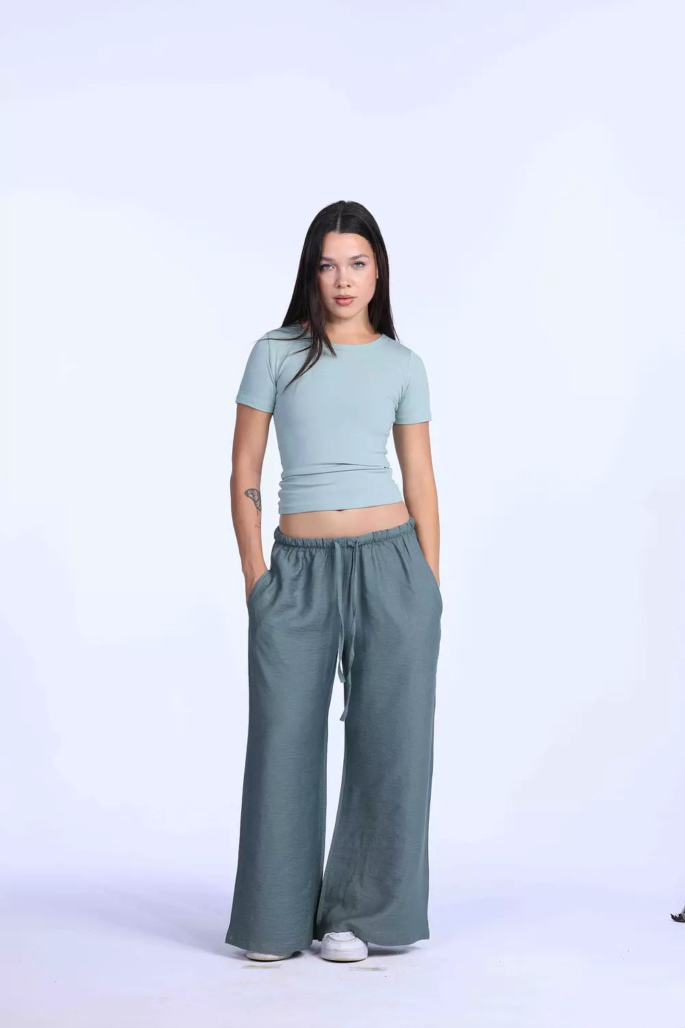 Mint linen pants  image