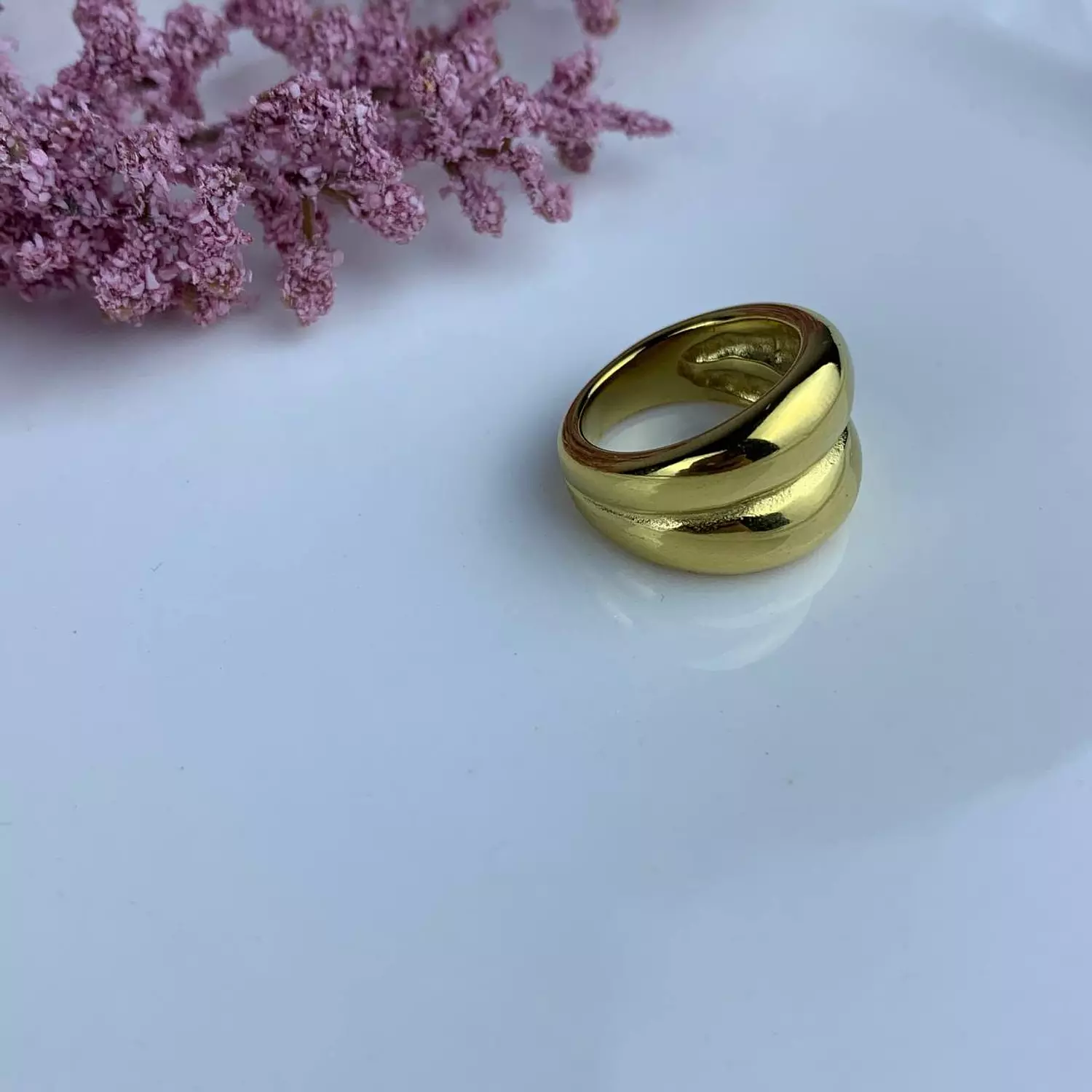 Stainless steel Ring with seashell 2