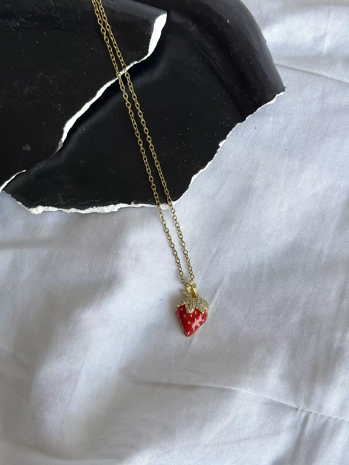 Gold Strawberry Necklace  image