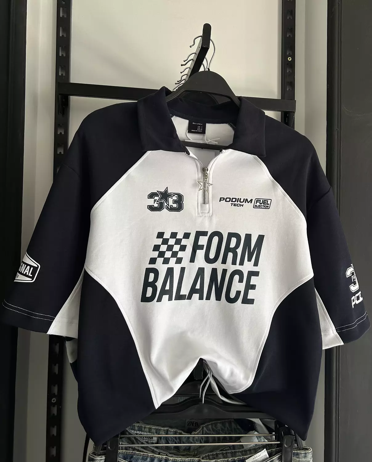 BERSHKA INTERLOCK RACING POLO SHIRT 6